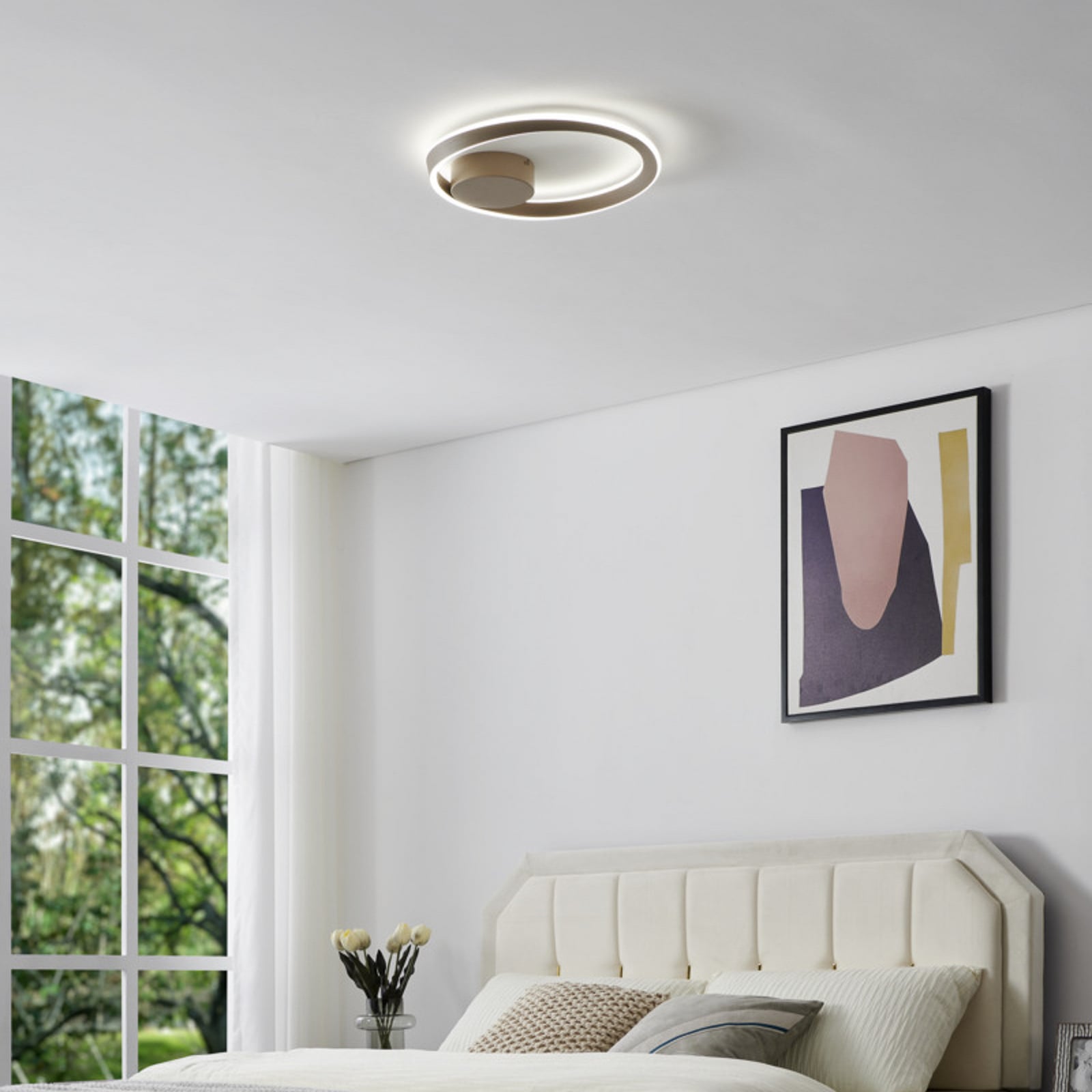Plafonnier LED EGLO CAMEROTA, beige, Ø 41 cm, télécommande Plafonnier LED EGLO CAMEROTA, beige, Ø 41 cm, télécommande