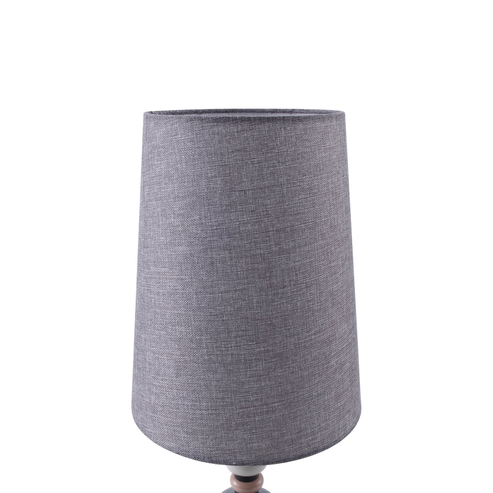 Stolná lampa Lindby Haldorin, sivá/čierna, textil, 62 cm