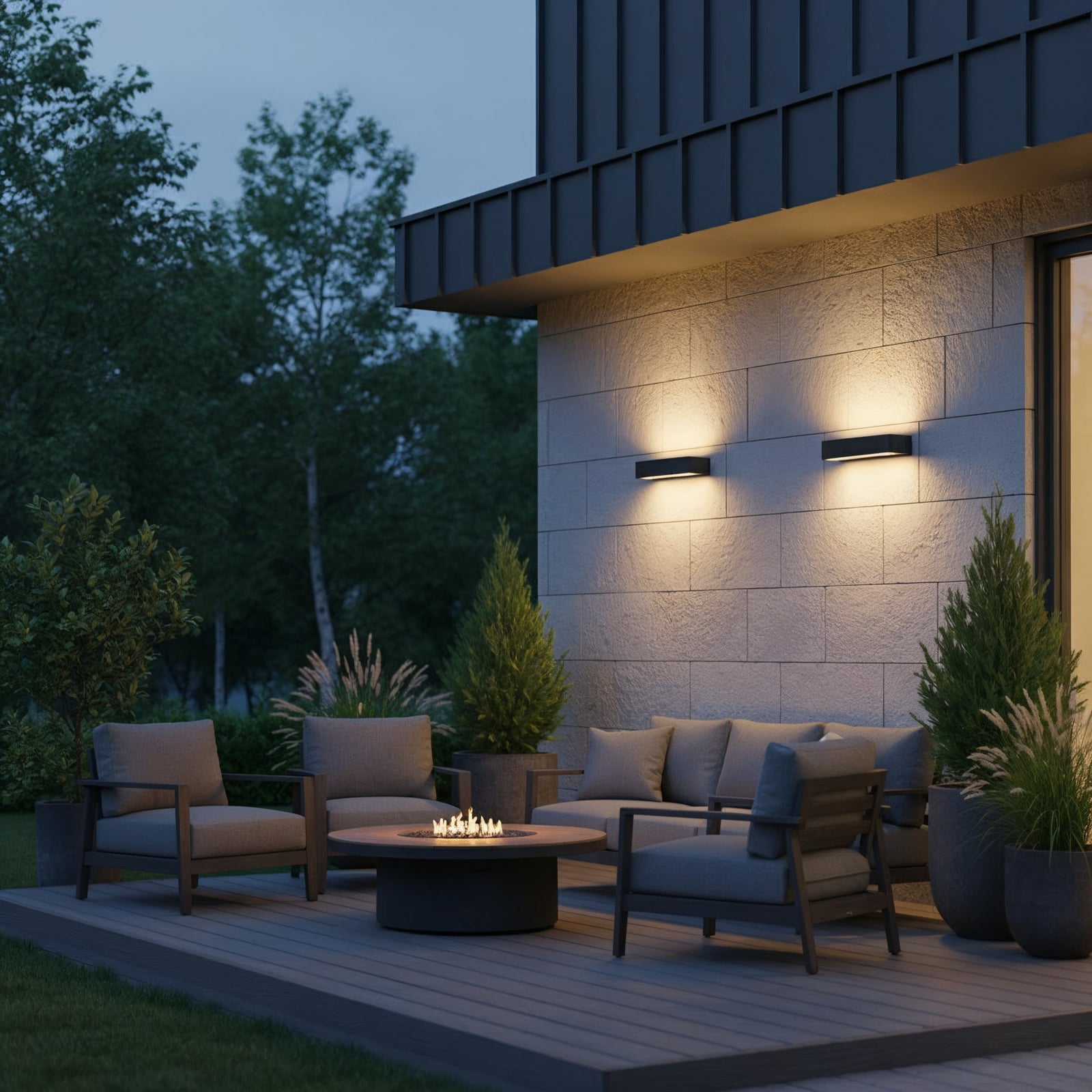 Ideal Lux venkovní nástěnné svítidlo Andromeda, antracit, šířka 45 cm