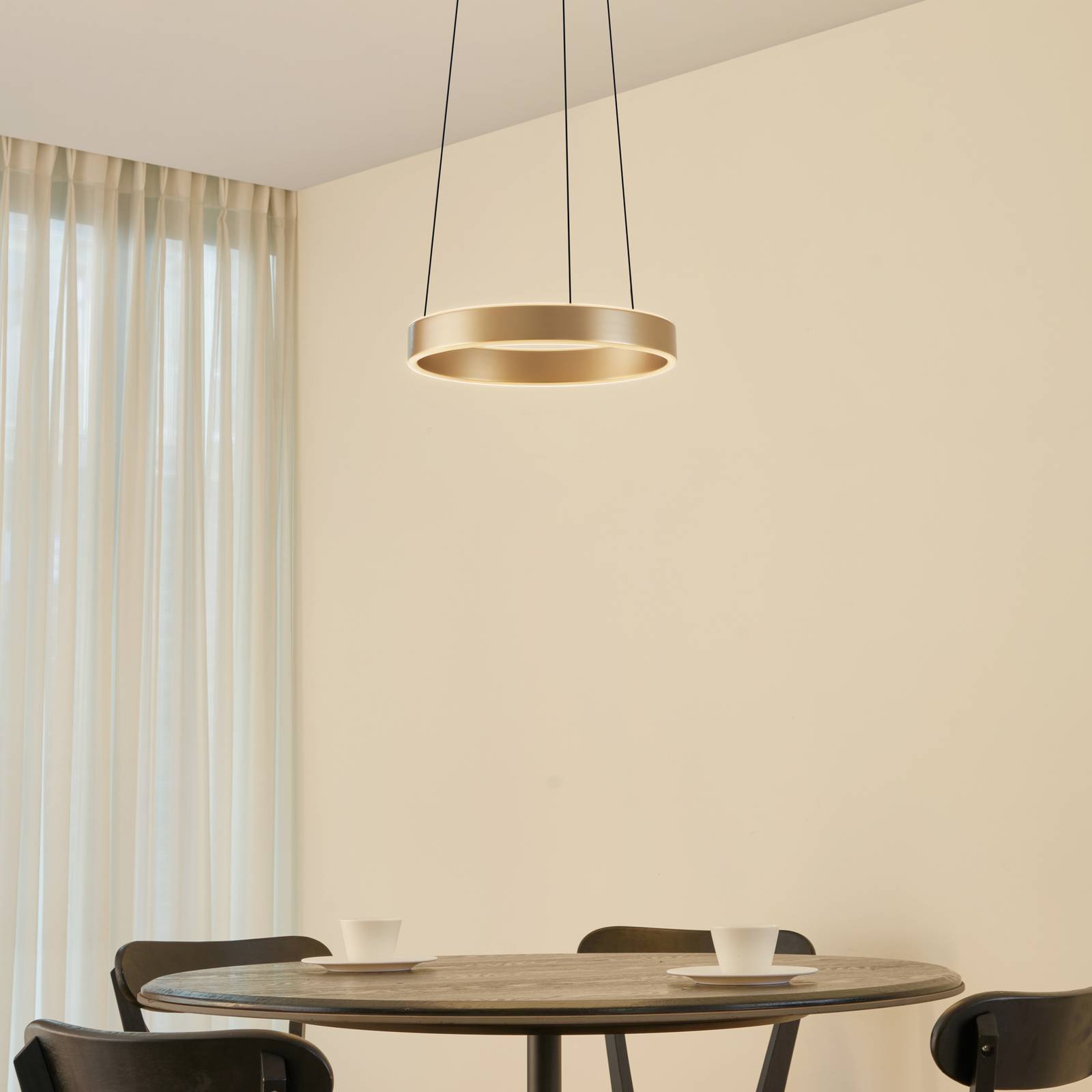 Lucande LED-Hängeleuchte Tindra, Ø 40 cm, gold, dimmbar günstig online kaufen