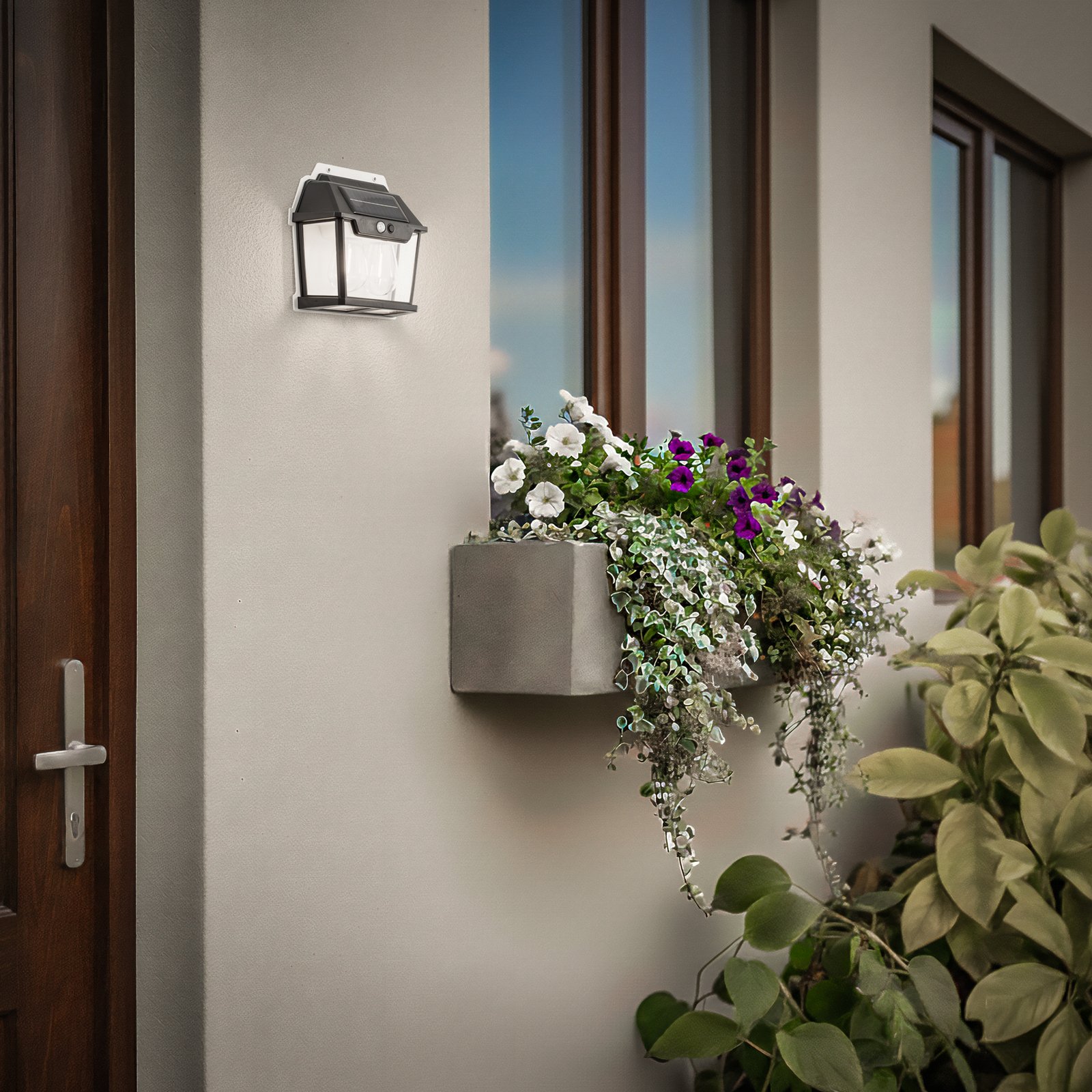 LED buiten wandlamp Filo Double, zwart, IP44