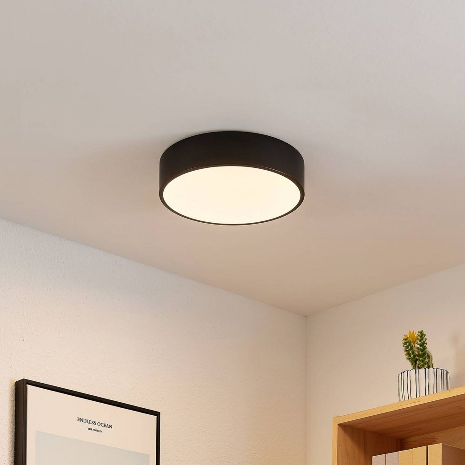 Simera LED Plafonieră Matt Black/White - Lindby