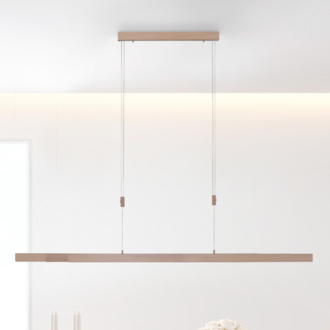 LED-Hängelampe Adriana, CCT, Holzdekor