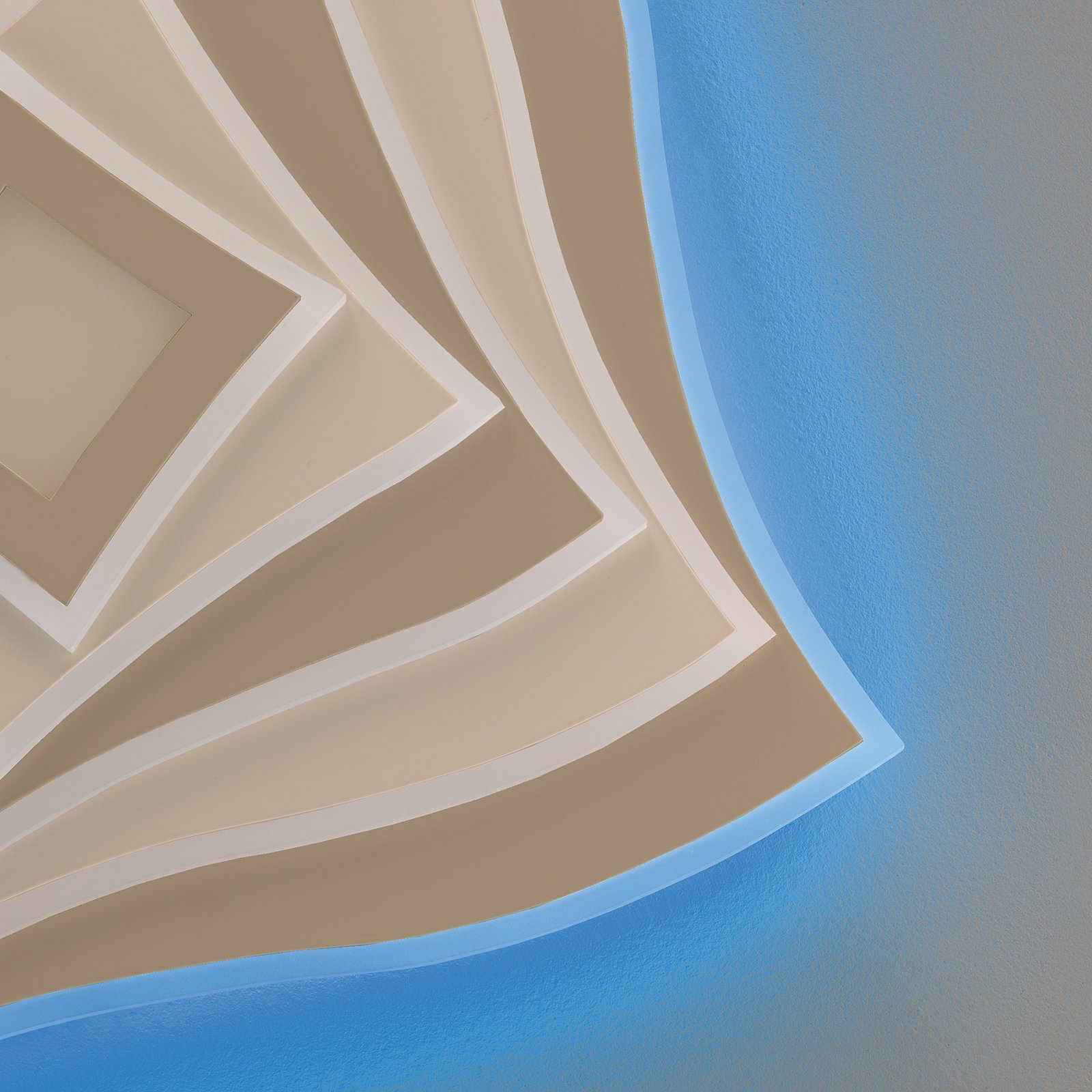 Lámpara LED de techo HERO, gris claro, 50 x 50 cm, control remoto CCT atenuable Lámpara LED de techo HERO, gris claro, 50 x 50 cm, control remoto CCT atenuable