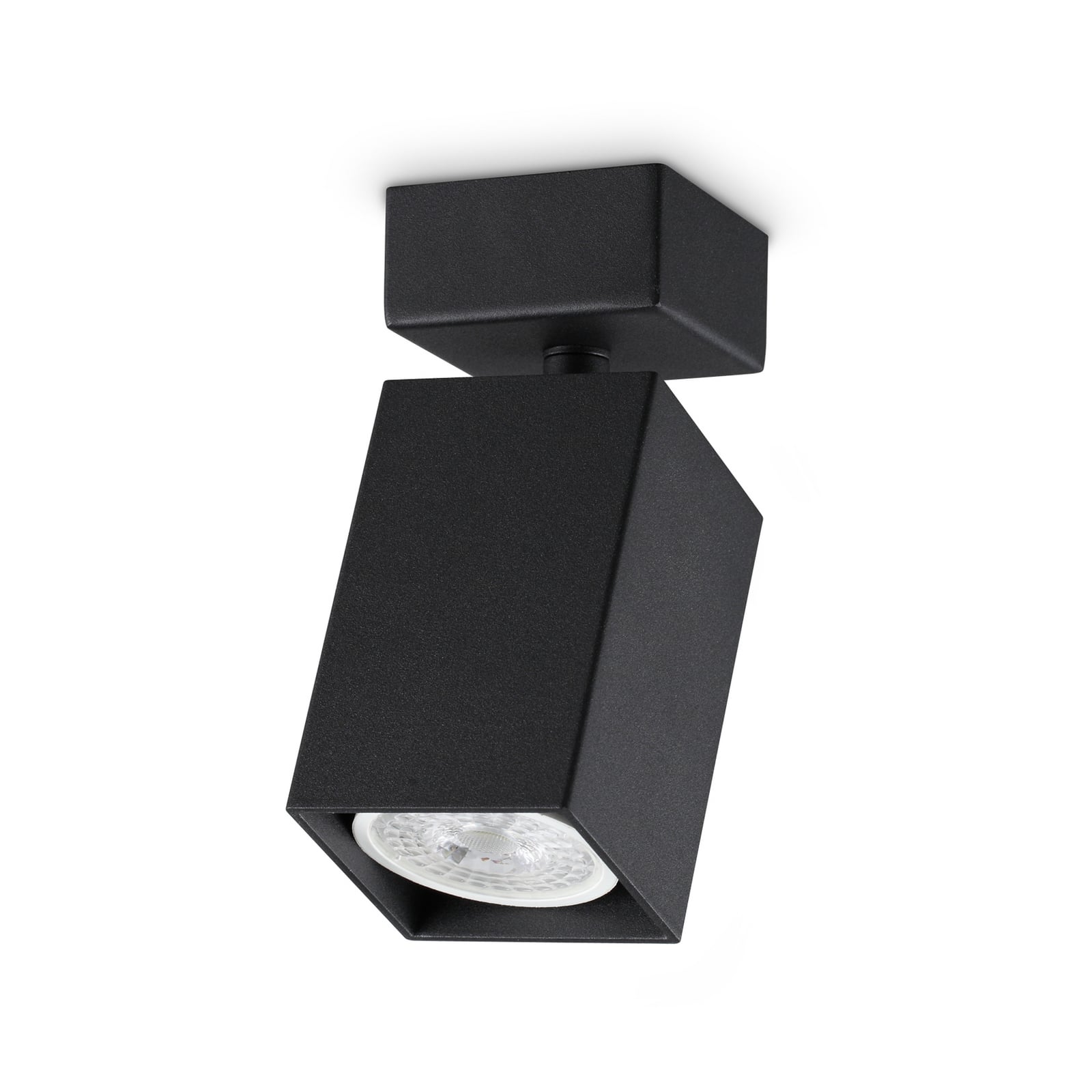 Faretto da soffitto IDEAL LUX Dynamite Square nero, lunghezza 5,7 cm