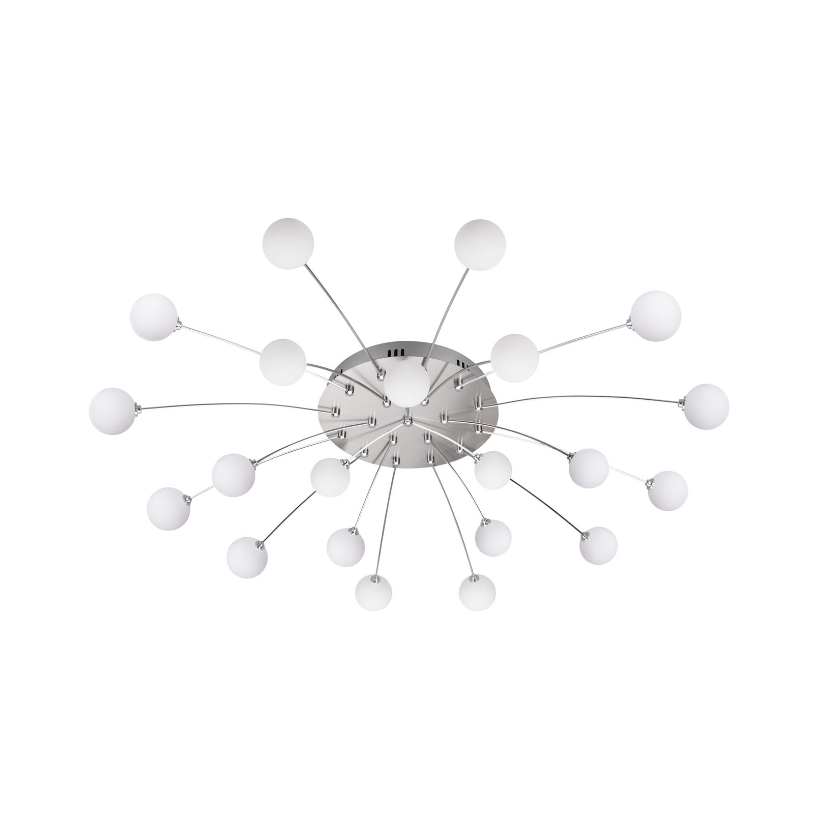 LED лампа за таван Bullet, 21 светлини, никел/бяло