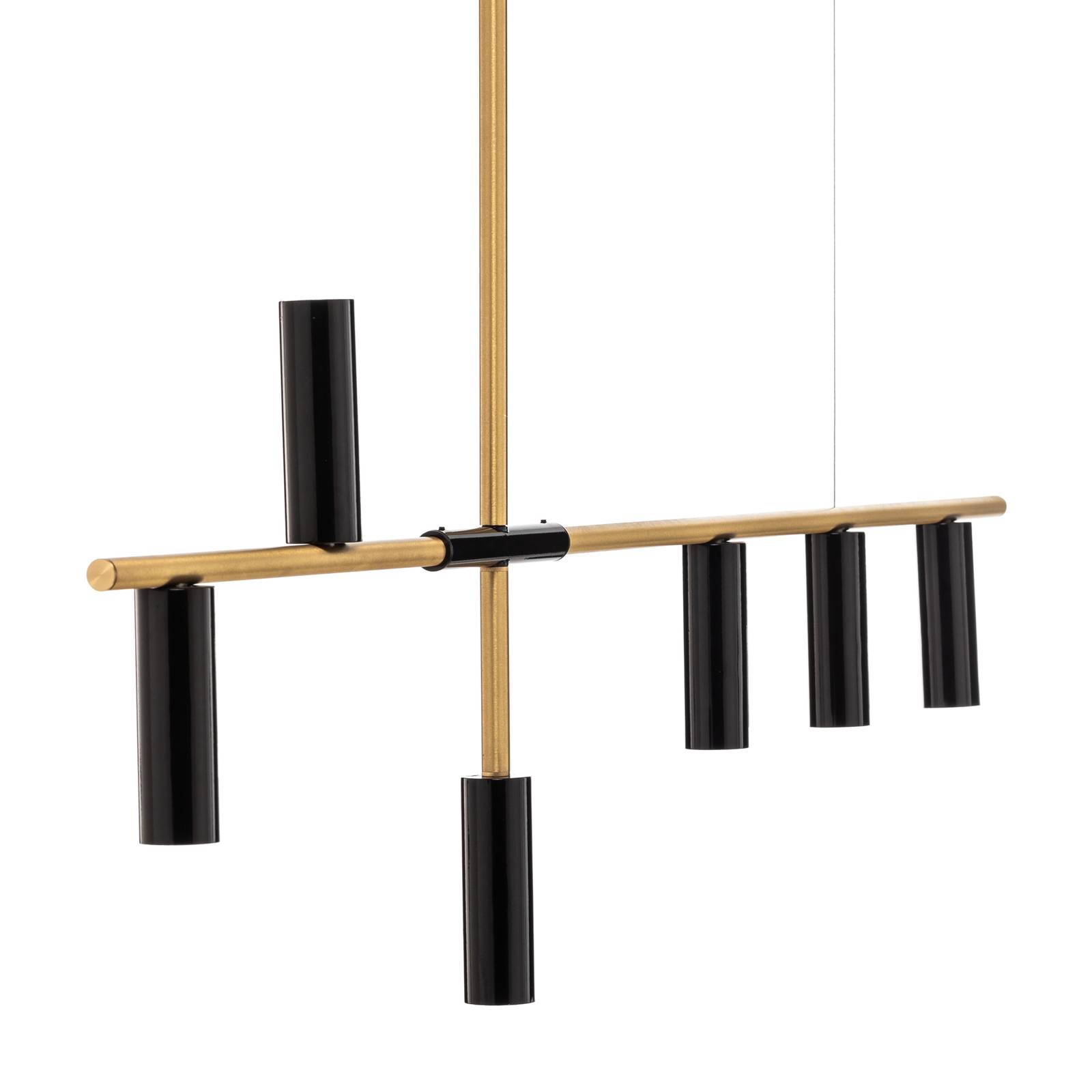 Lampa sufitowa 1083K40 6-punktowa, czarna/mosiężna
