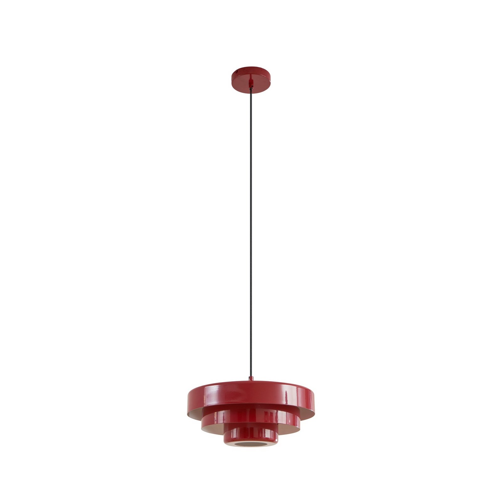 Lindby piekaramā lampa Tivra, sarkana, Ø 35 cm, metāls, E27