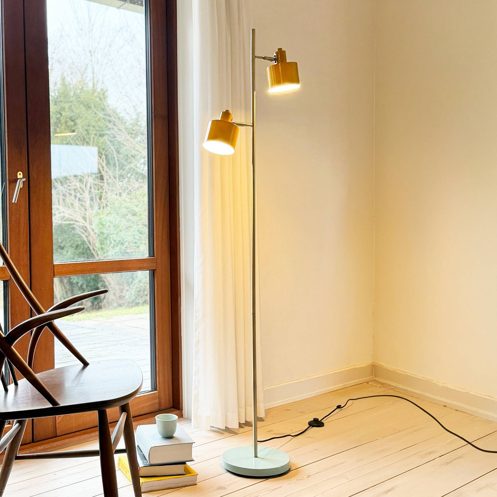 Dyberg Larsen Ocean lampadaire curry/laiton/turqu.
