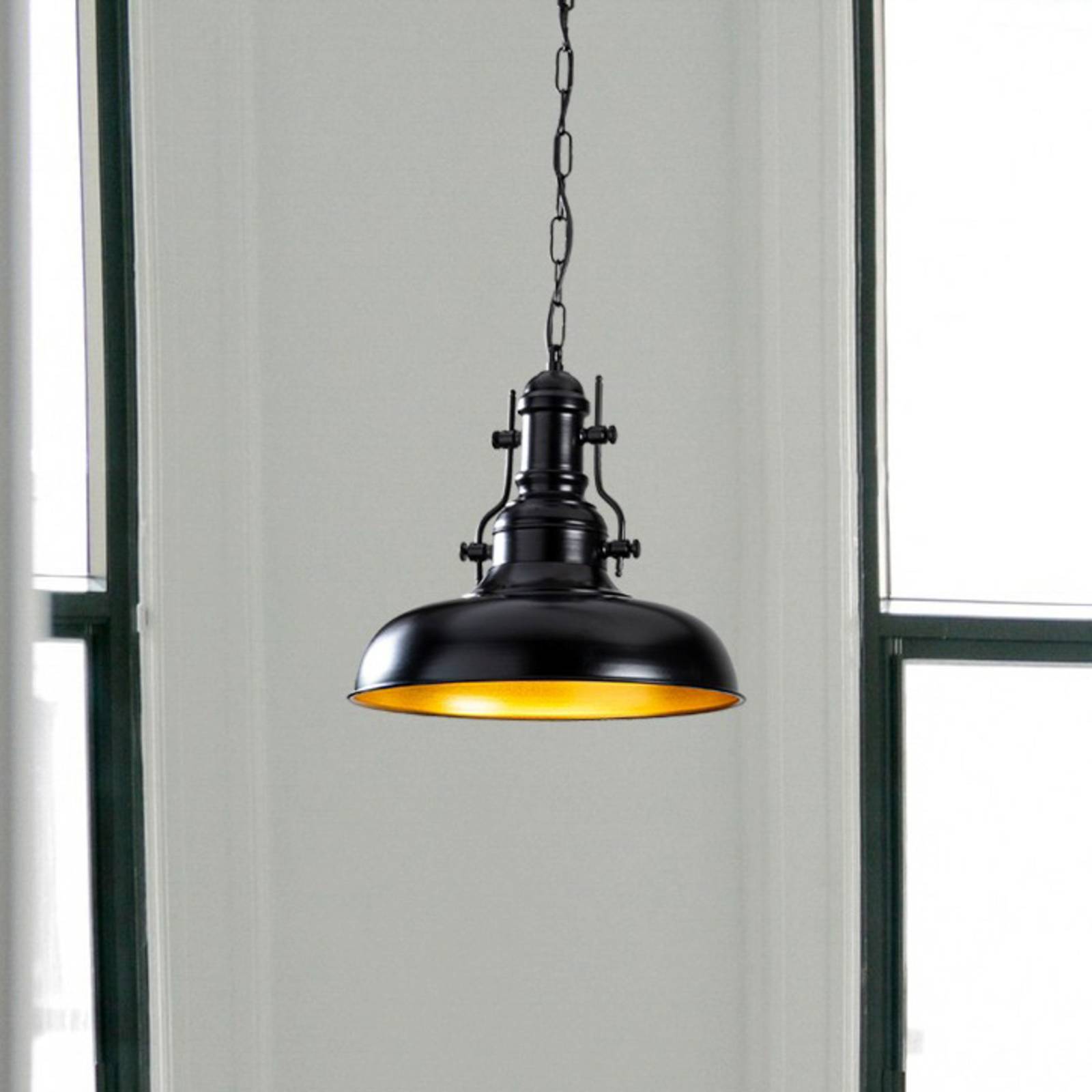 Lampa wisząca Berceste 200-S Ø32cm czarny/złoty