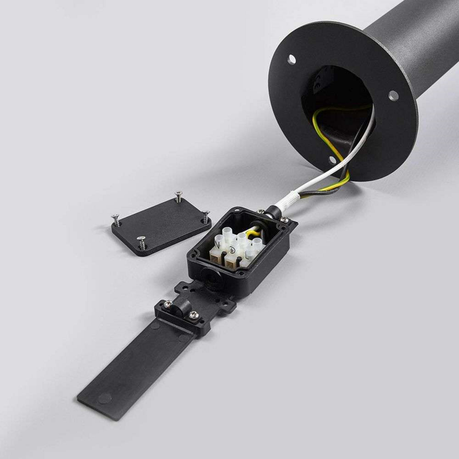 Fenia Buiten Tuinlamp w/Sensor Anthracite/Opal - Lucande