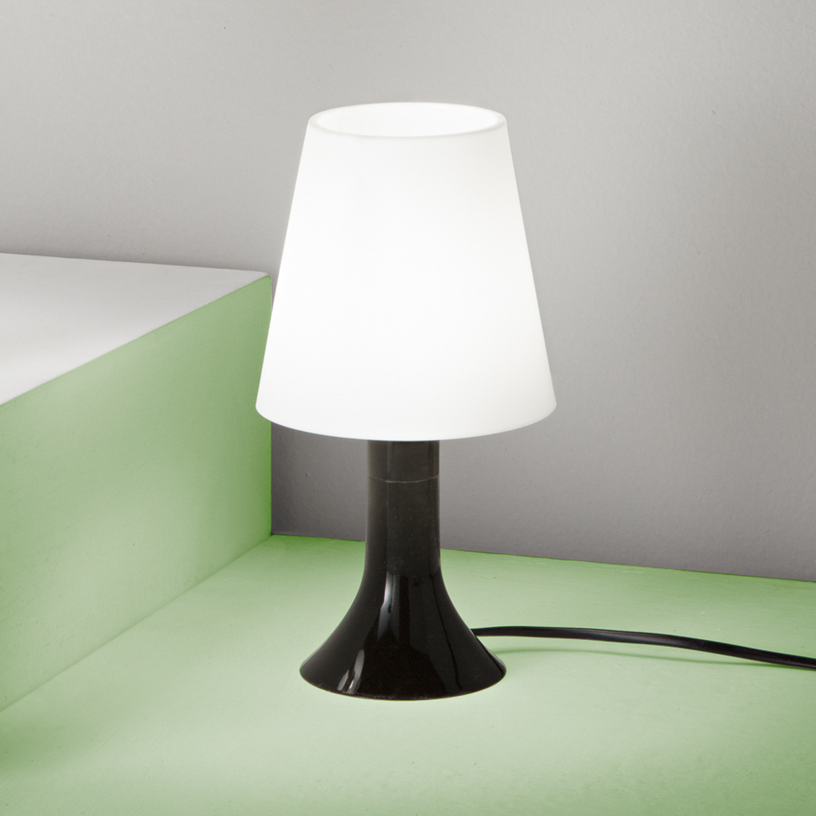 Lampă de masă BINGO Lumetto, negru/alb, înălțime 24,5 cm