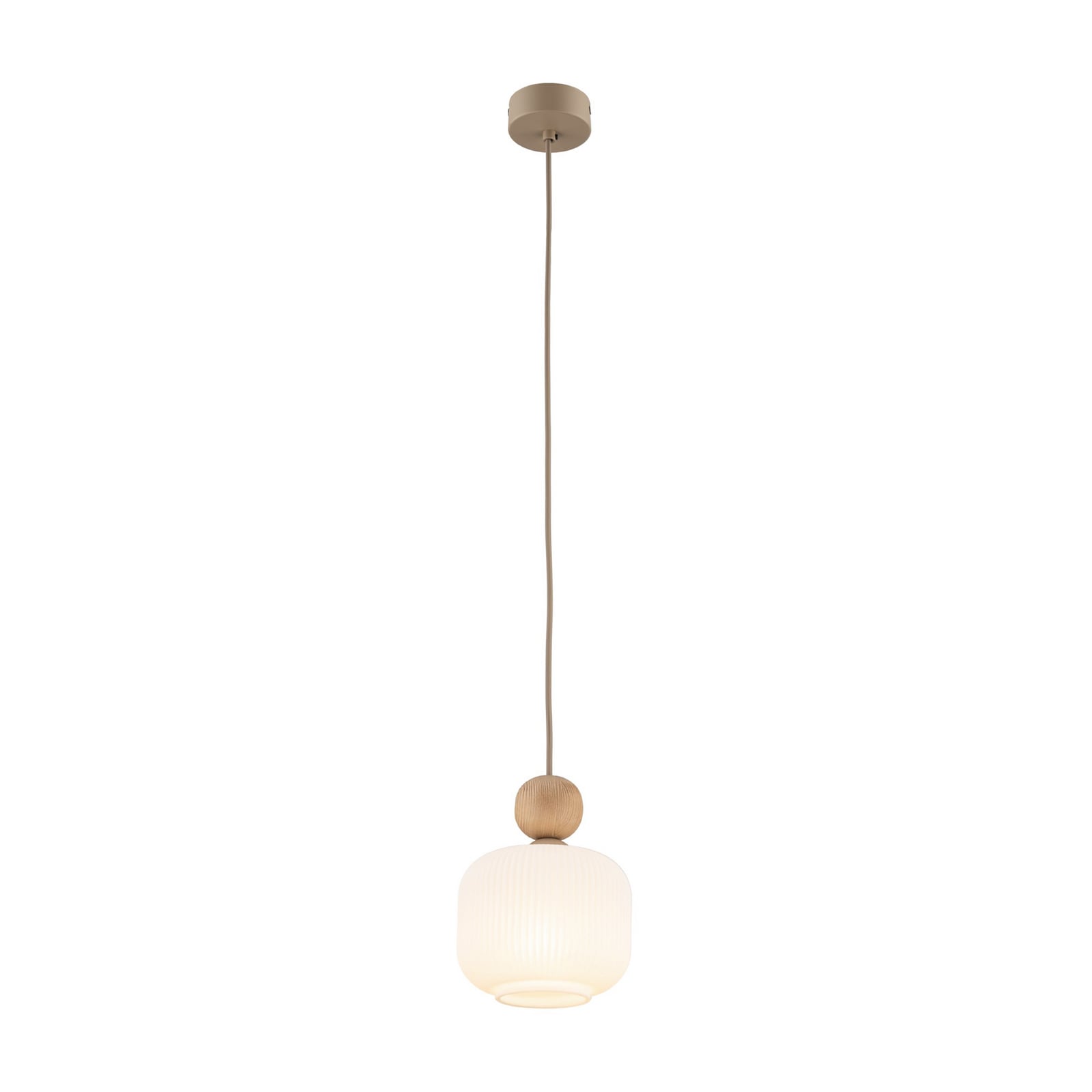 Suspension Ballo, à 1 lampe, blanc, verre, Ø 15 cm, E14