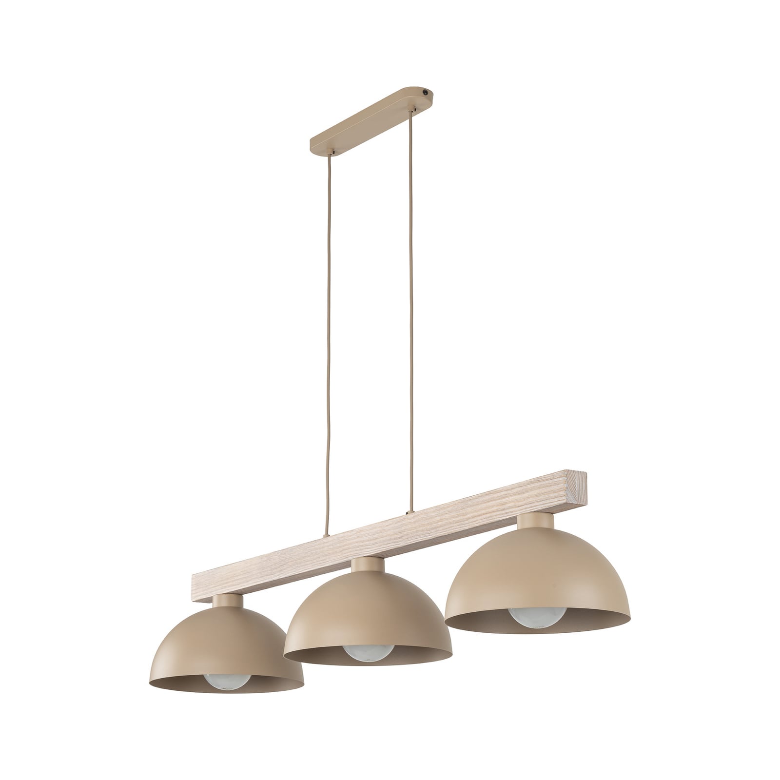 Závěsné světlo Oslo, písková barva, 3 žárovky, délka 118 cm, E27