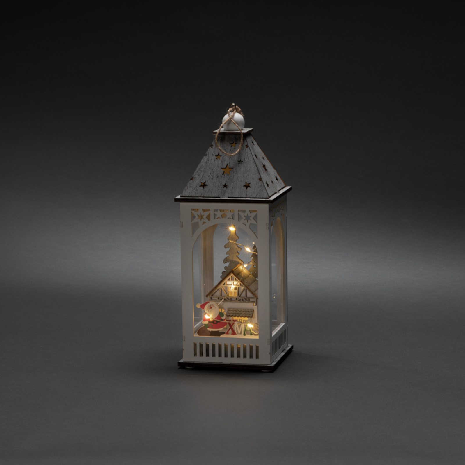 LED decoratie-lantaarn met huis en | Lampen24.be