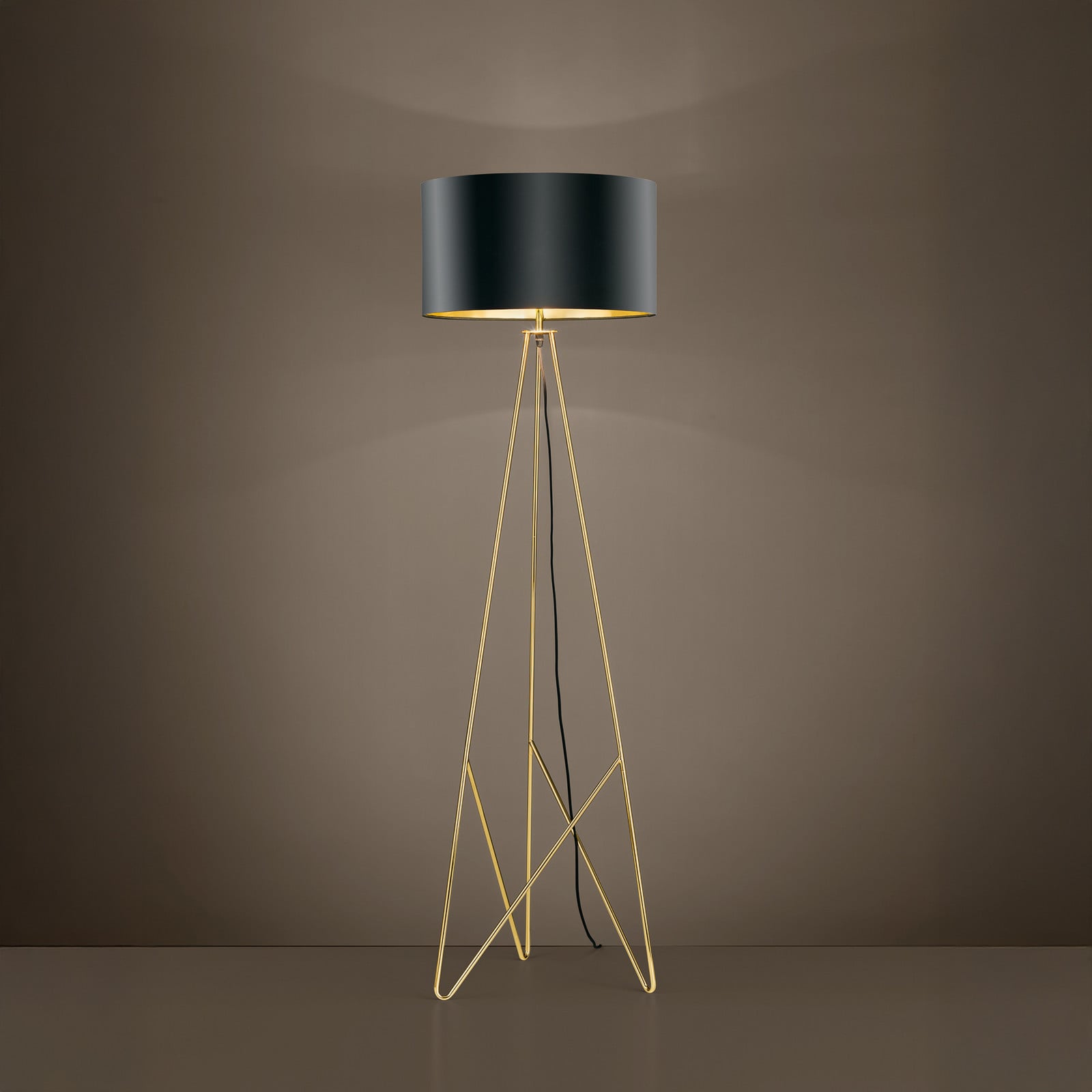 Lampadar Stars of Light Camporale negru înălțime 154 cm - Camera de zi / sufragerie - Modern - negru / alamă - Metal