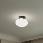Deckenlampe Ufo, schwarz/weiß, Ø 18 cm, Glas, G9