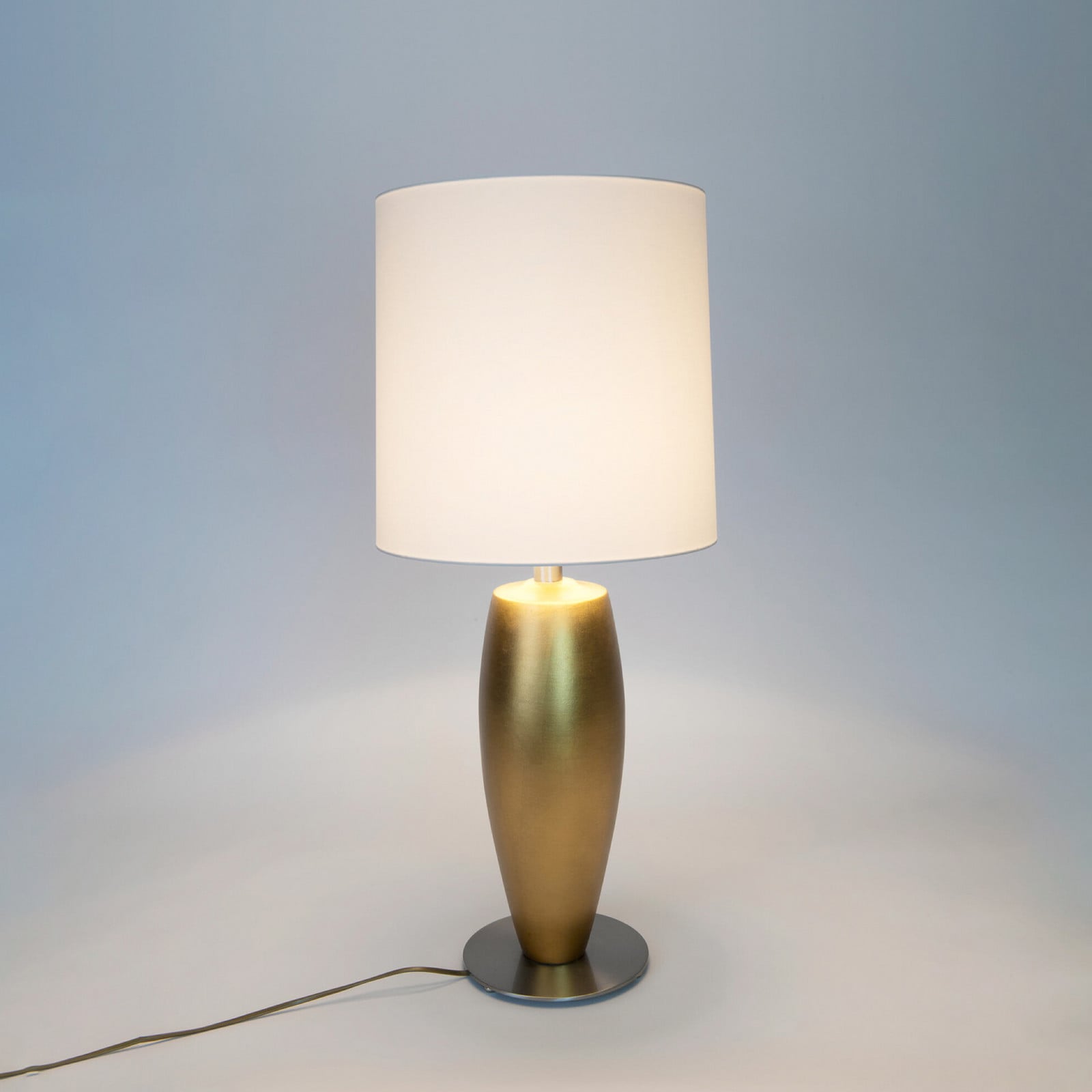 Holländer Lampa de masă OMEGA SOTTILE auriu/alb înălțime 80 cm ceramică soclu E27 - Camera de zi / sufragerie - aurit cu foiță de aur