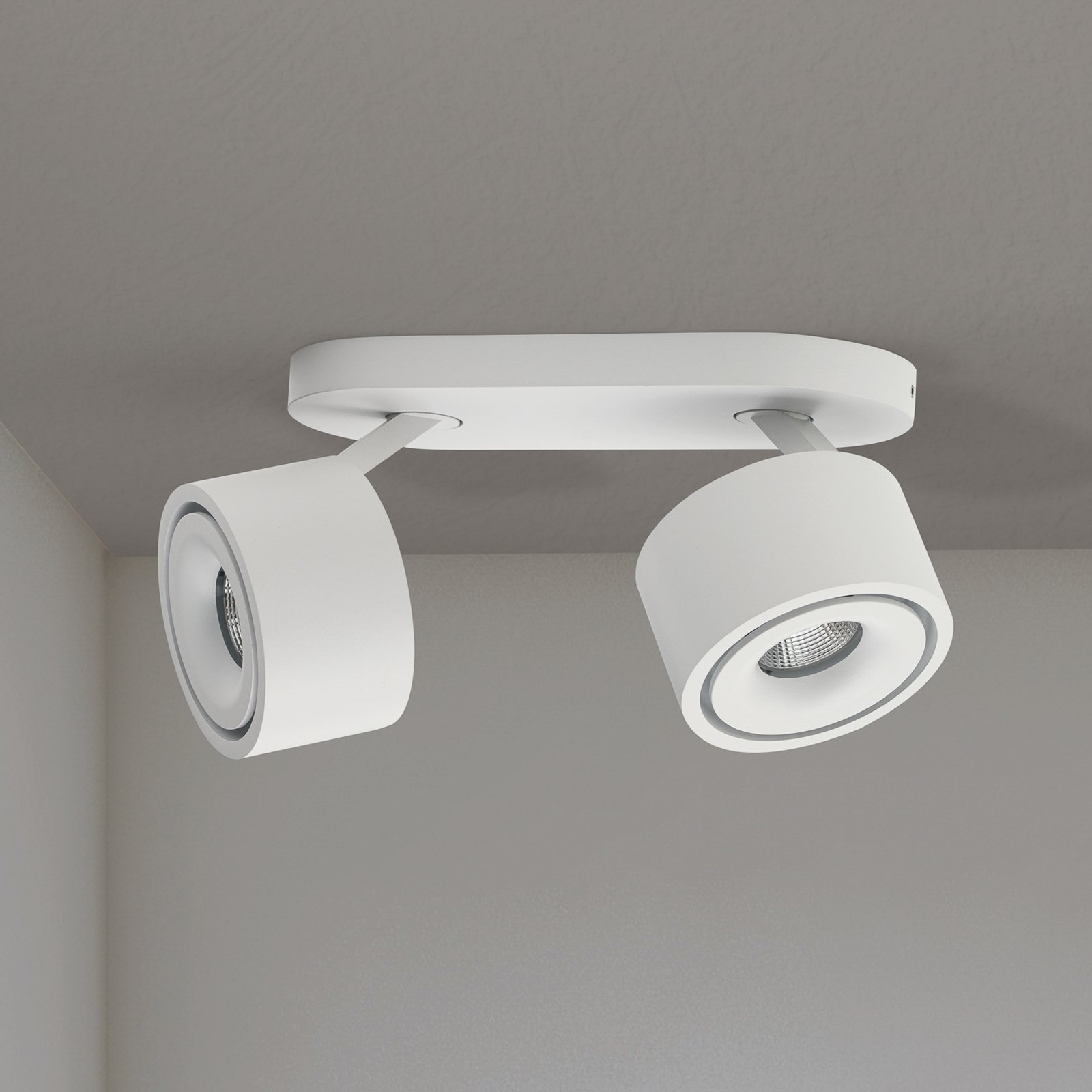 Spot pour plafond LED Specter, blanc, longueur 19,4 cm, aluminium, à 2