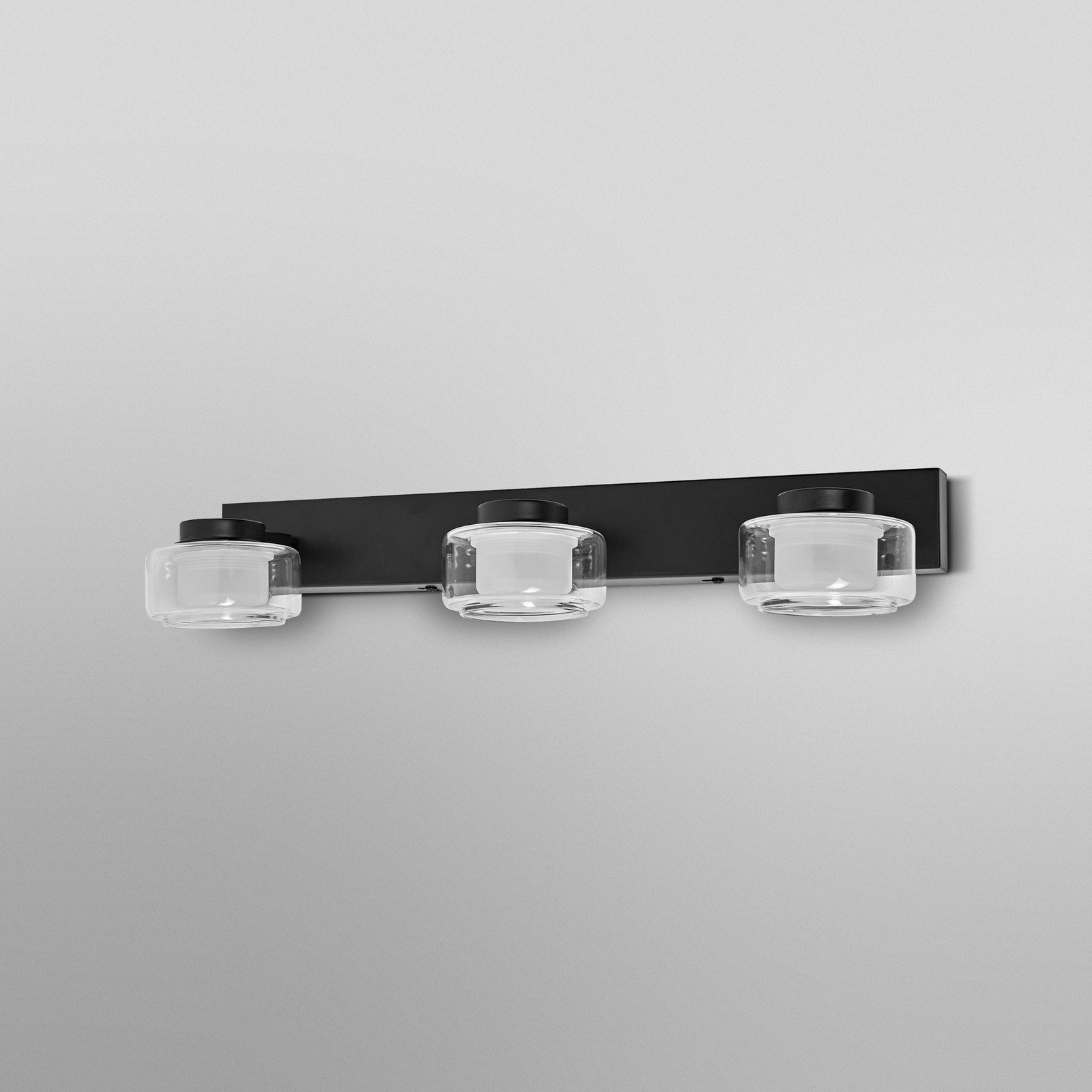 LEDVANCE Aplică de perete cu LED Orbis Flame 3 becuri negru IP44 - Baie - negru clar - Metal