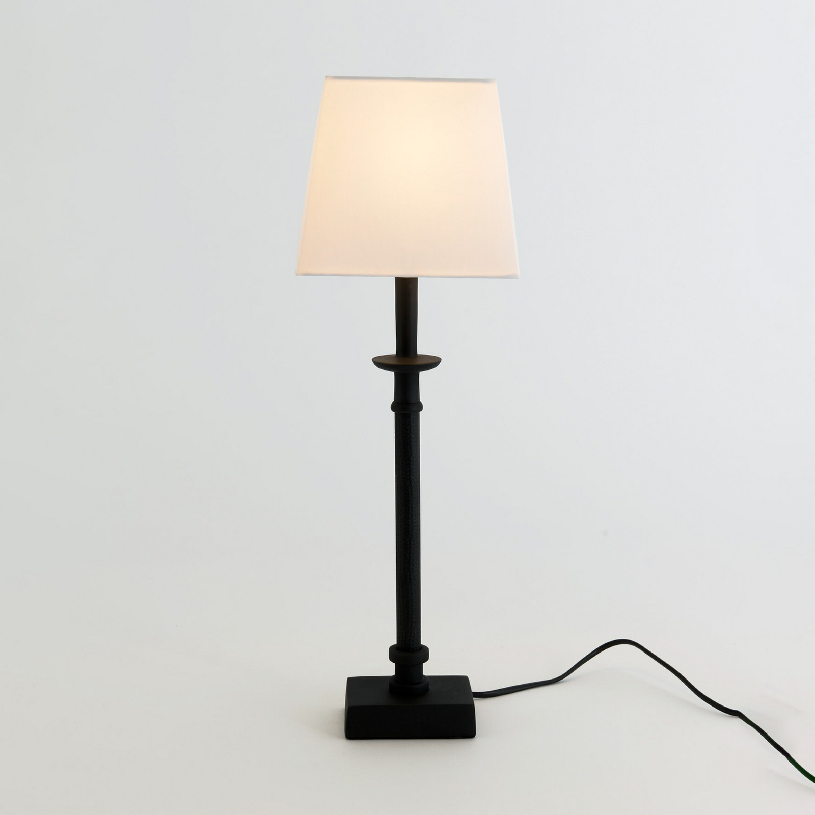 Bordlampe PALMARIA, svart/hvit, høyde 52 cm, metall, E14