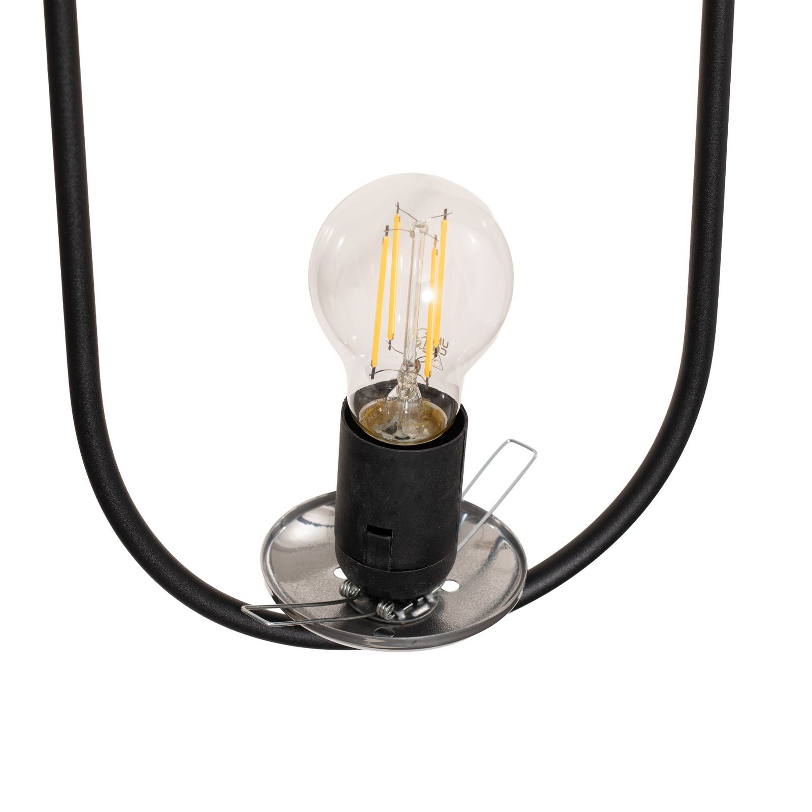 Mudoni pendant light, black/white, glass, metal, E27
