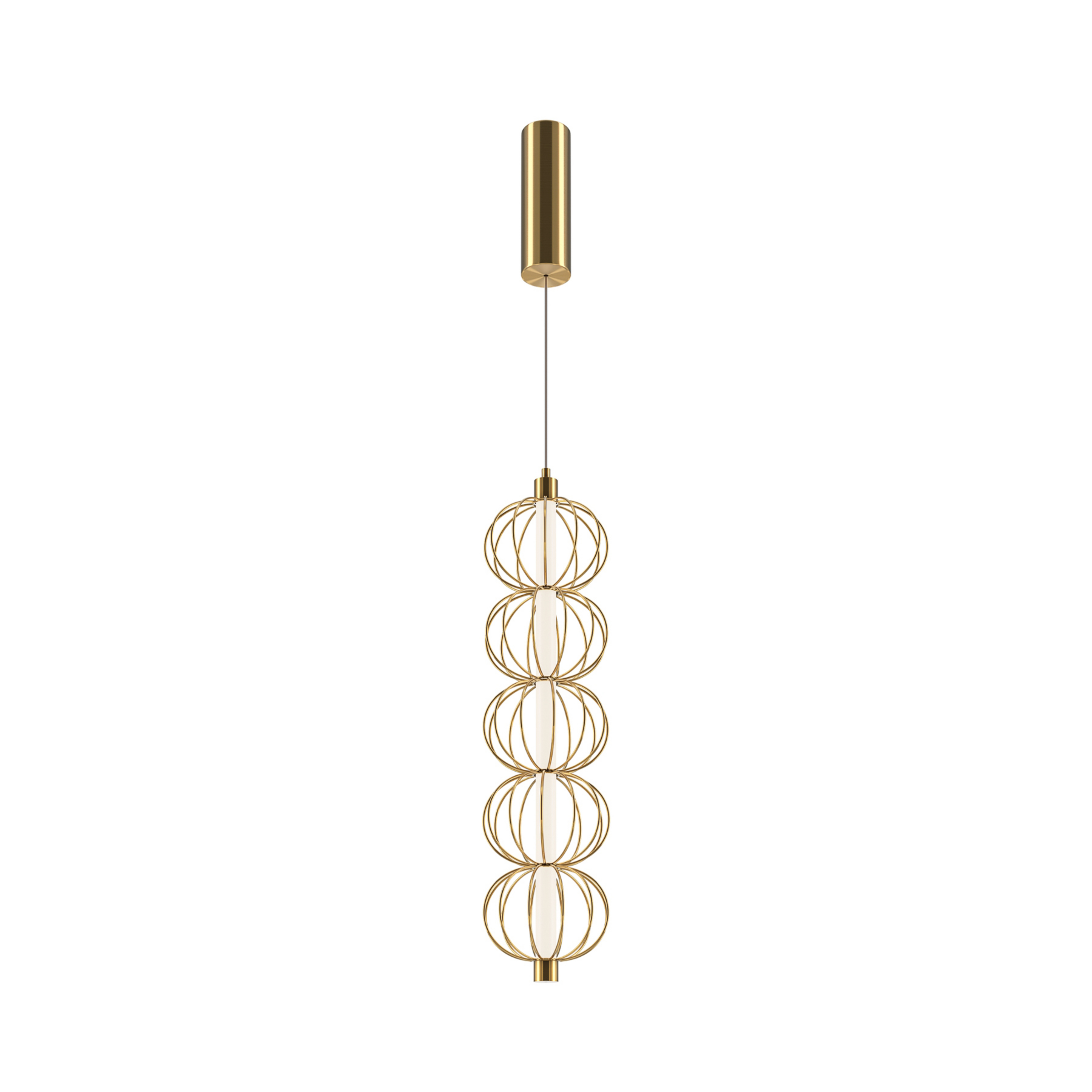 Maytoni LED-hængelampe Golden Cage, lodret, Ø 13,9 cm