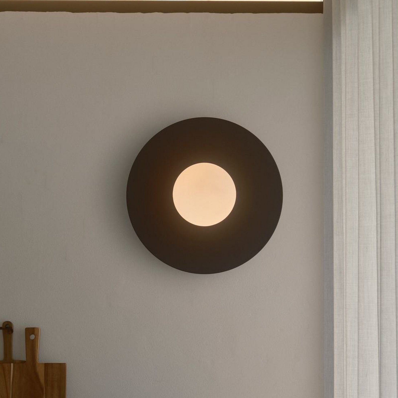 Plachetă Siona, negru, metal, IP44, E27