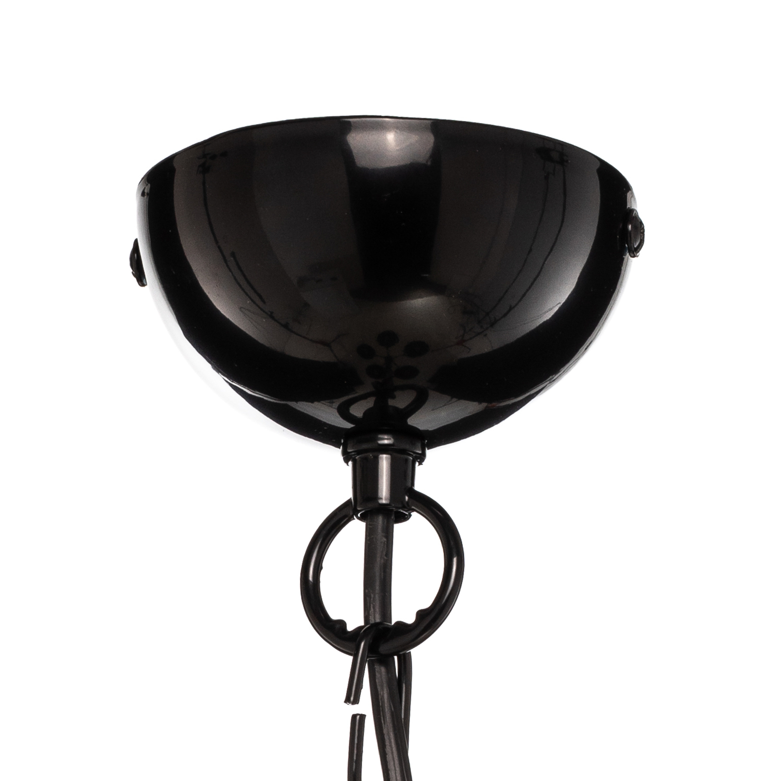 Lámpara colgante Yorik, 5 luces, negro/cobre
