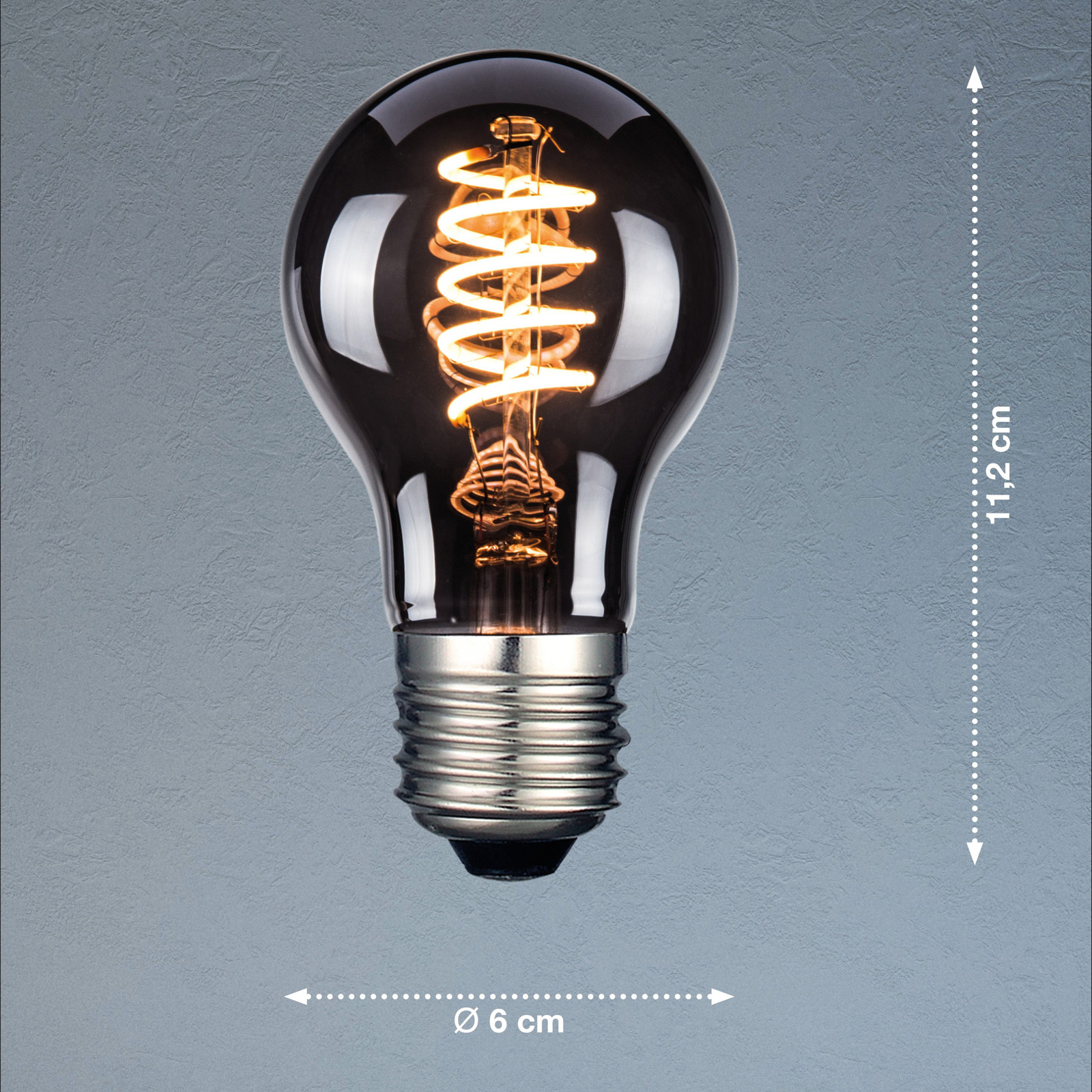 LED lamp, E27, A60, rookkleurig, 4 W, 1800 K, 60 lm