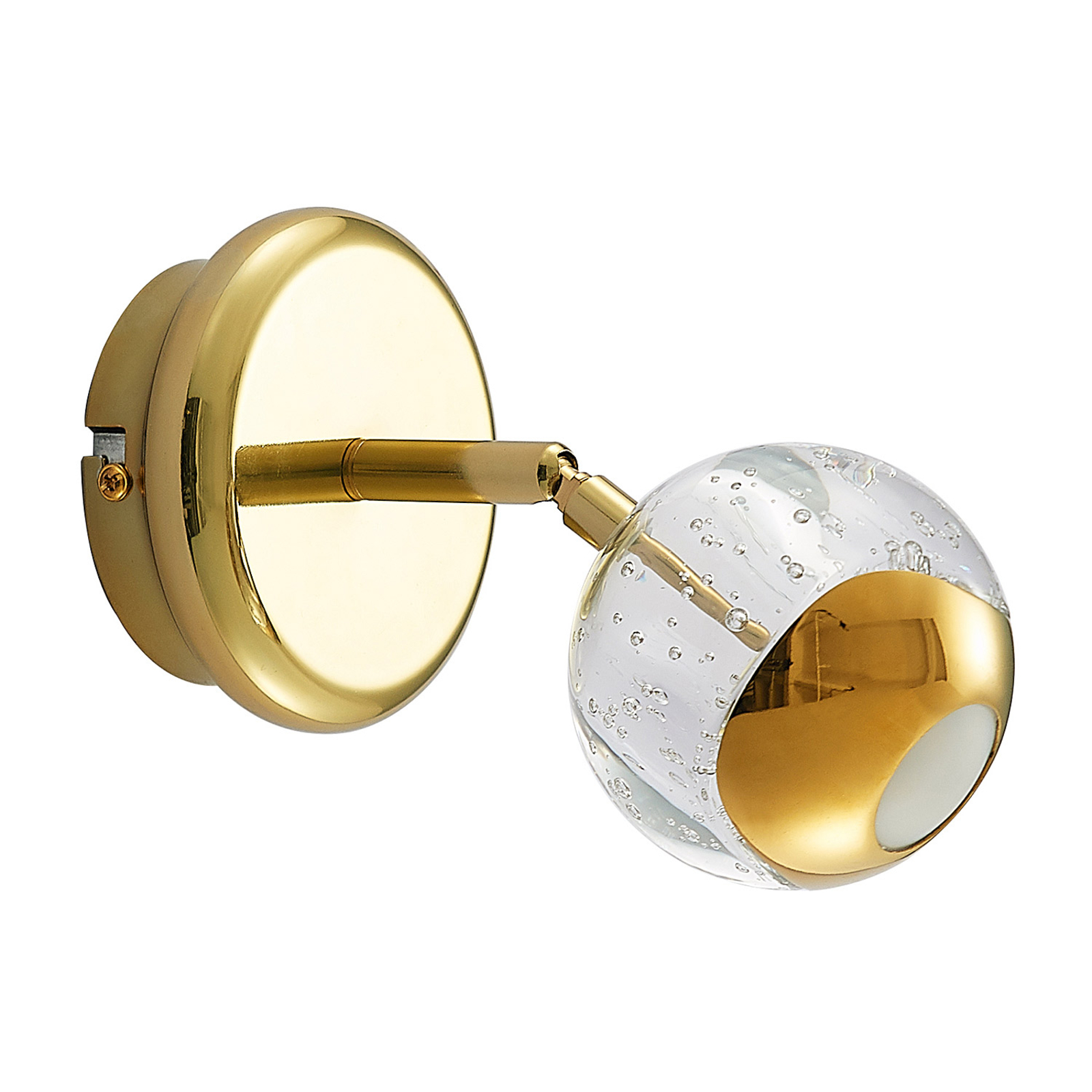 Lucande Kilio LED-Strahler mit Glasschirm, gold