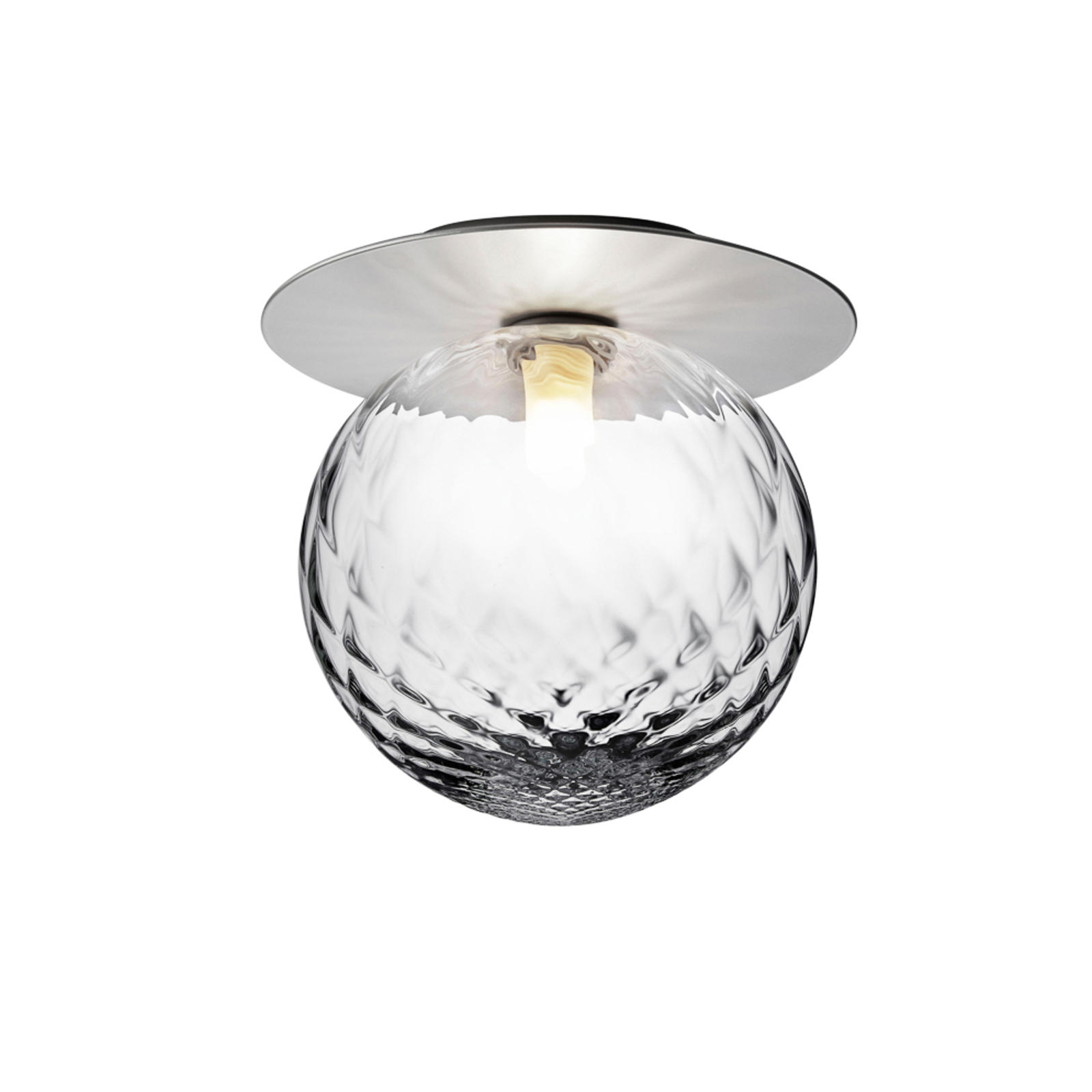 Liila 1 Væg-/Loftlampe IP44 Large Light Silver/Optic Clear - Nuura