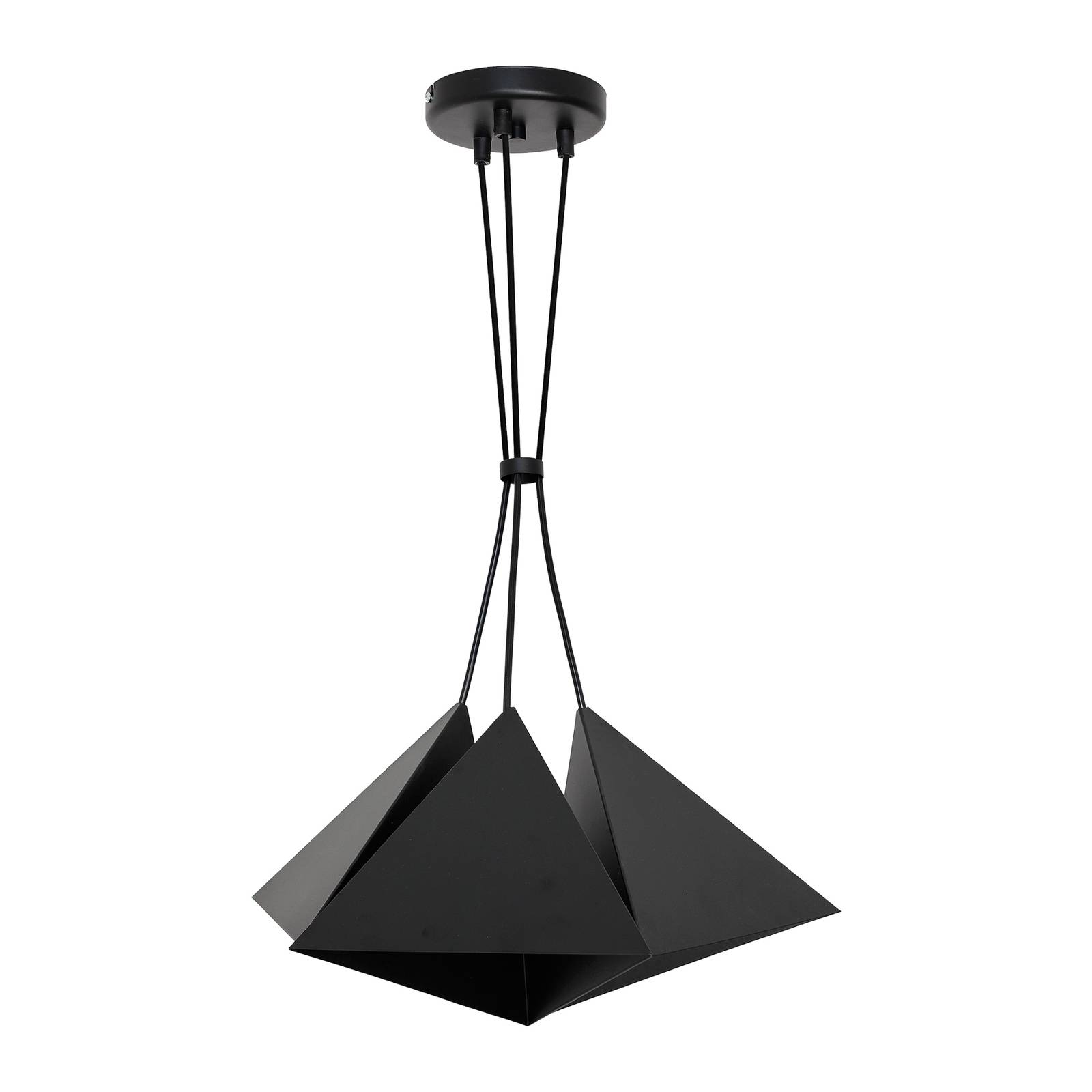 Hanglamp Tria met drie kappen in zwart