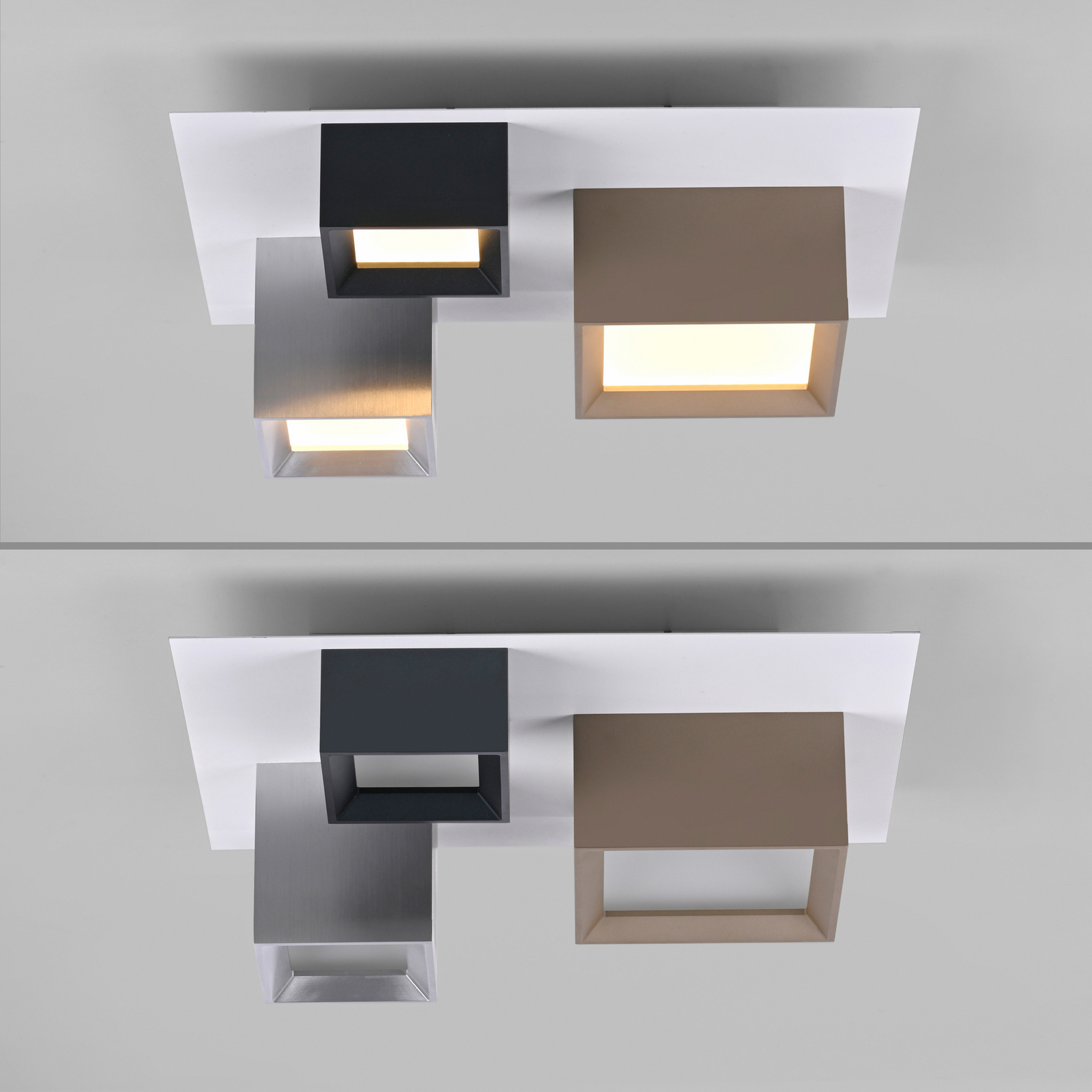 LED-stropna svetilka PURE Manhatten, večbarvna, 3-žarilna, CCT