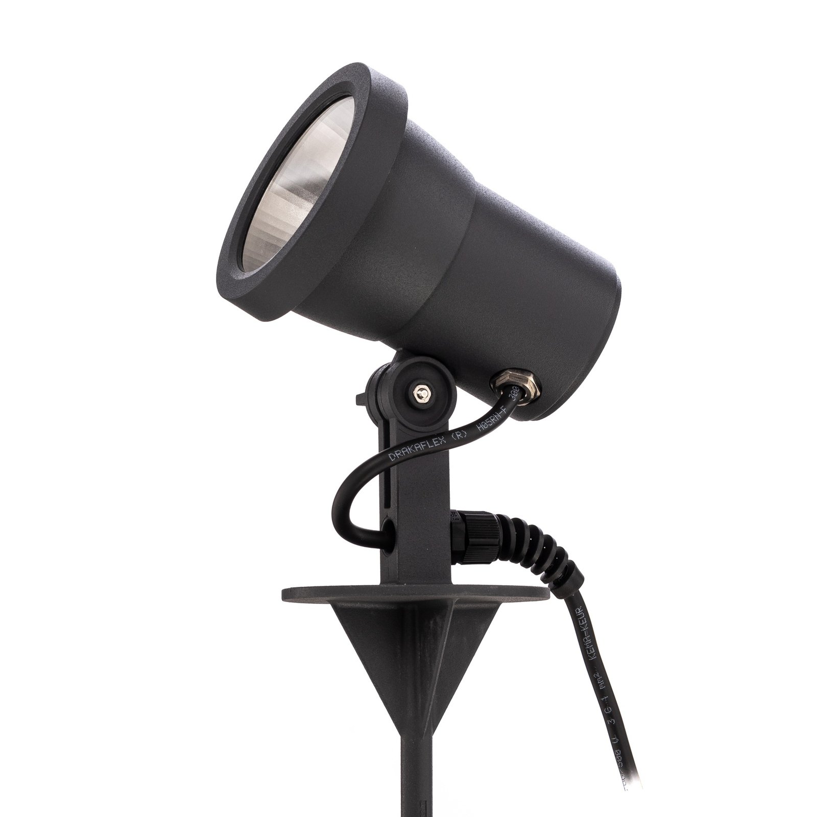 BEGA LED outdoor spotlight 85009, graphite, cast aluminium, plug