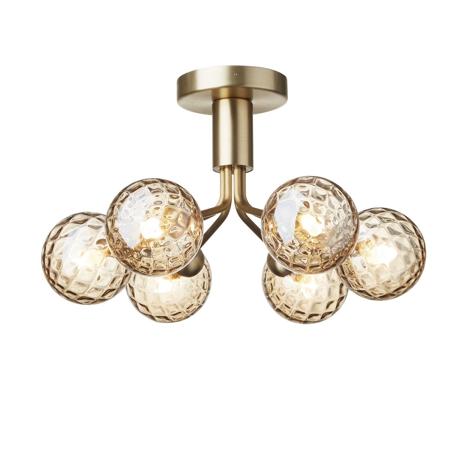 Nuura stropna svjetiljka Apiales 6, Ø 50 cm, mesingana/zlatna boja