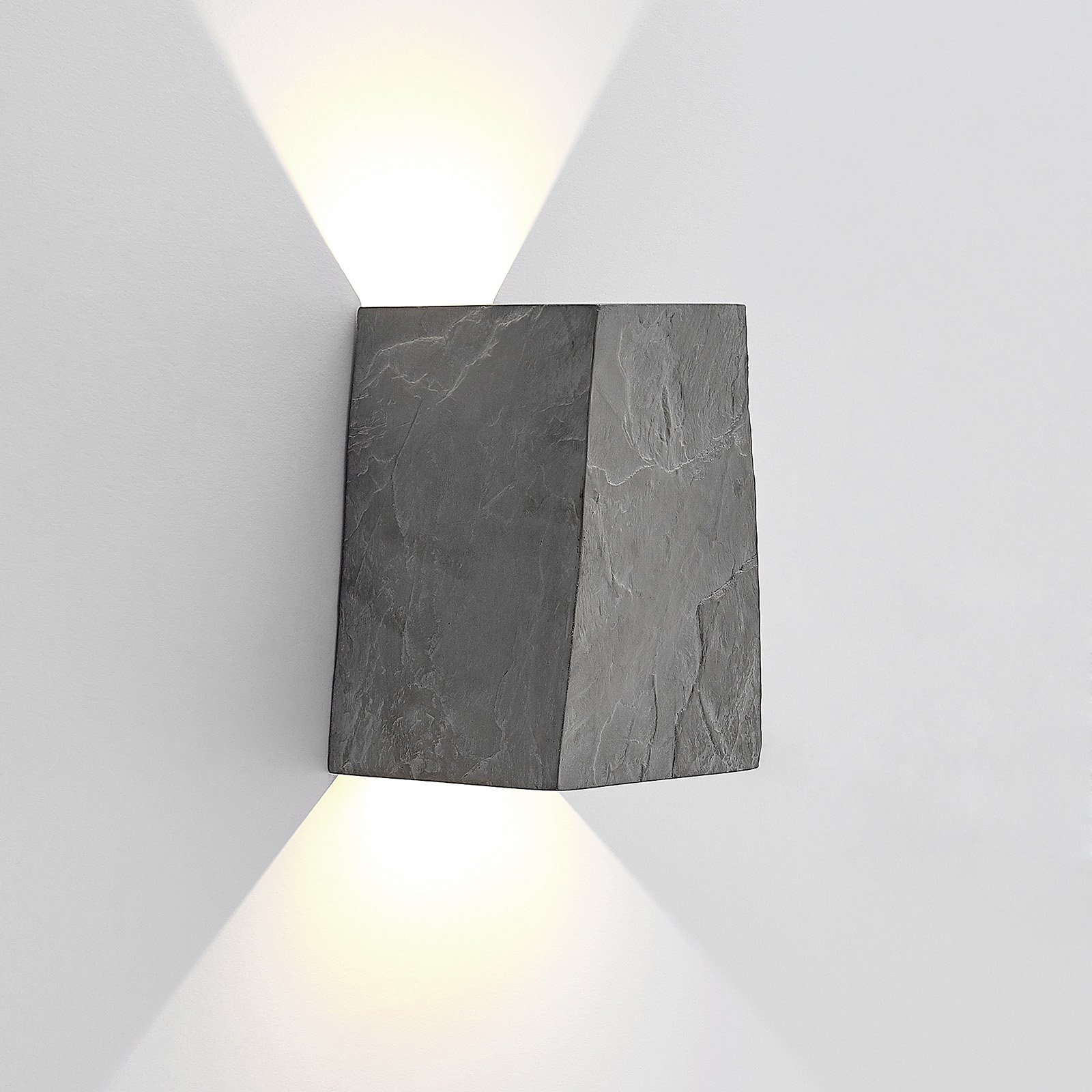 Lucande Aksel LED outdoor wall light, slate finish