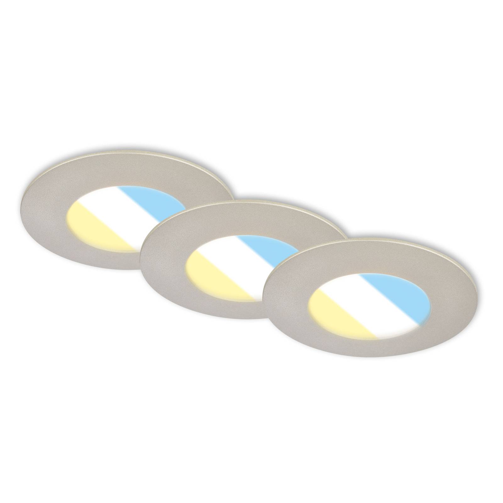 LED-Einbauspot 7598 3er-Set CTS nickel matt