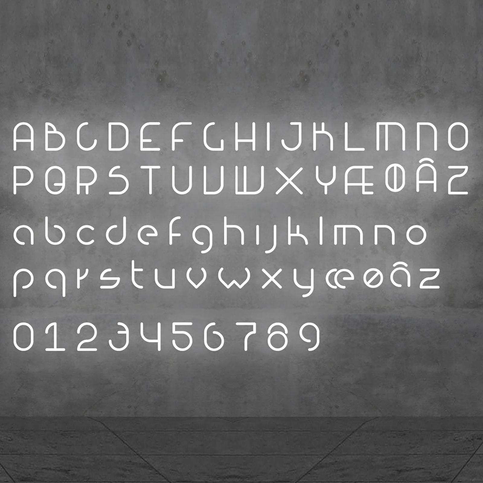 Artemide Alphabet of Light -seinävalo, numero 1