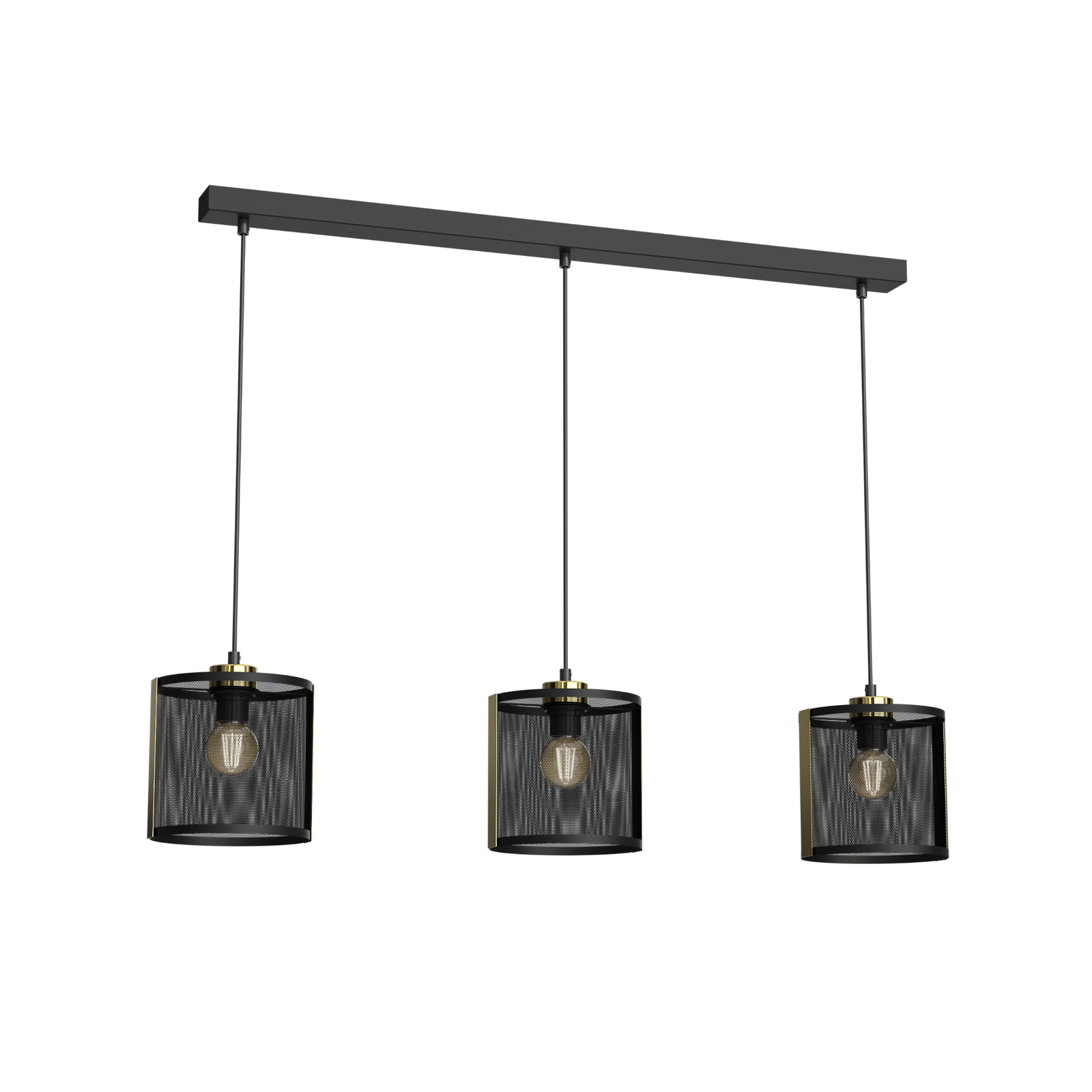 Suspension Lavinia bandes or, 3 abat-jour