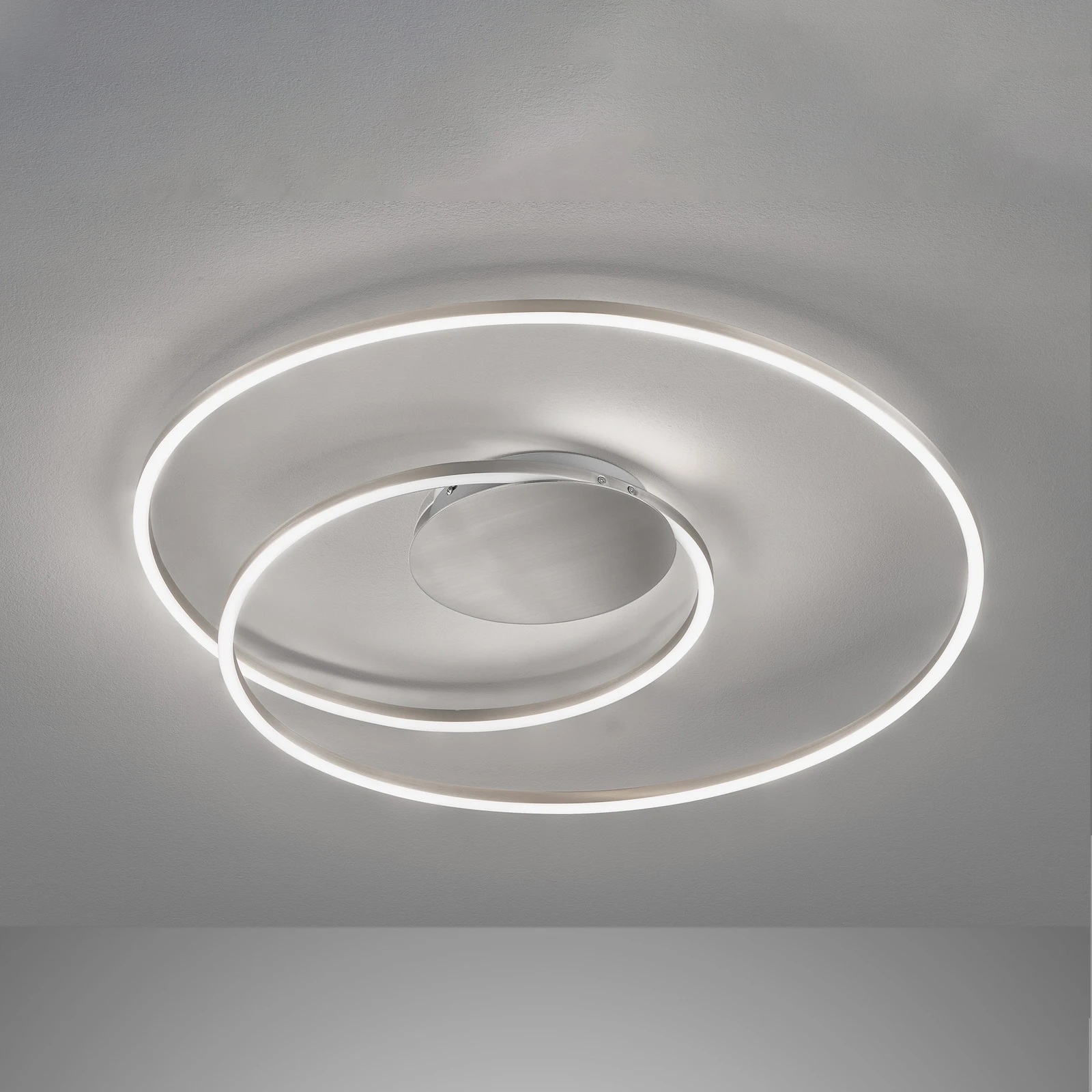 LED-Deckenlampe HOLY, nickel, Ø 68 cm, Fernbedienung, CCT