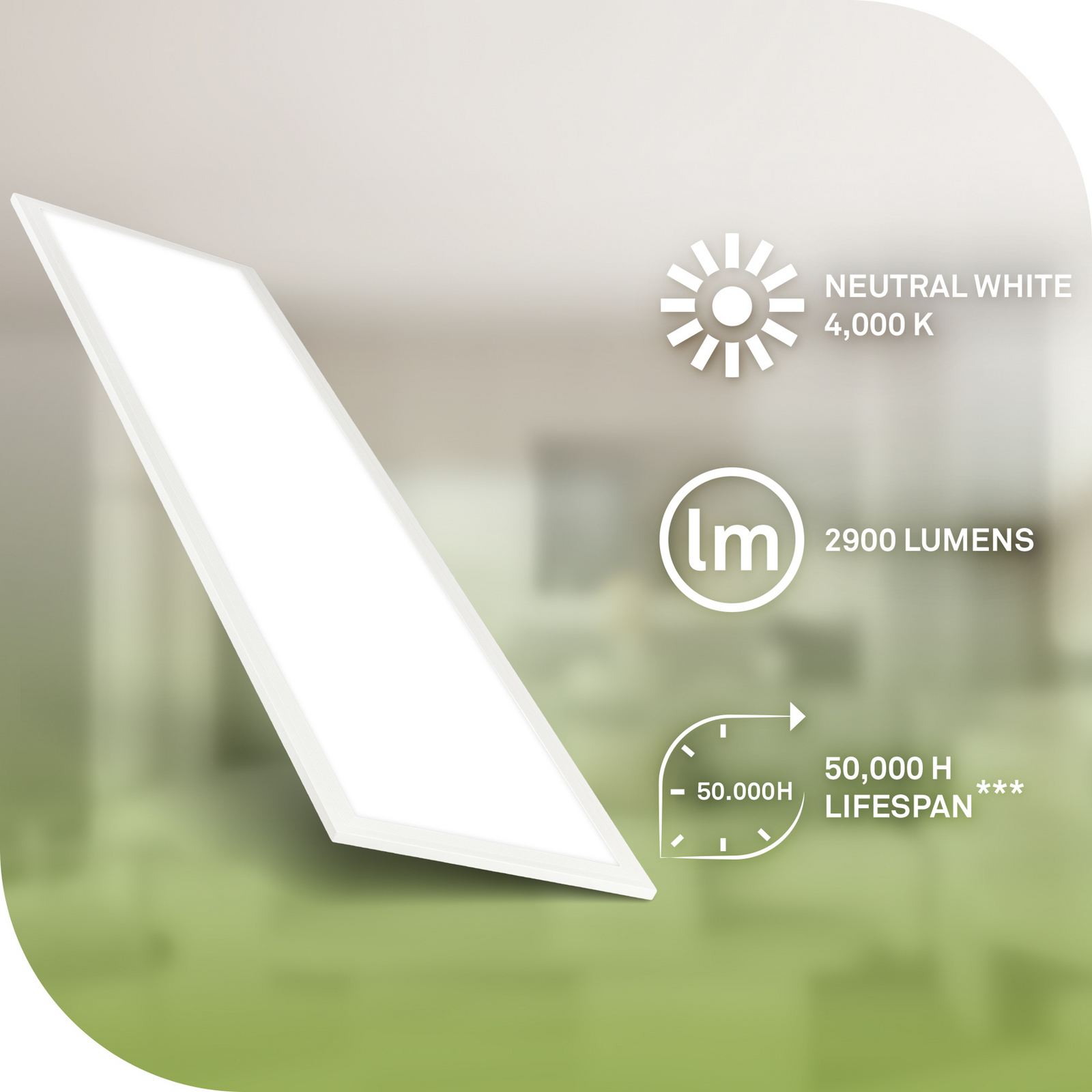 LED panelis Simple A, balts, 100 x 25 cm, metāls, 4000 K