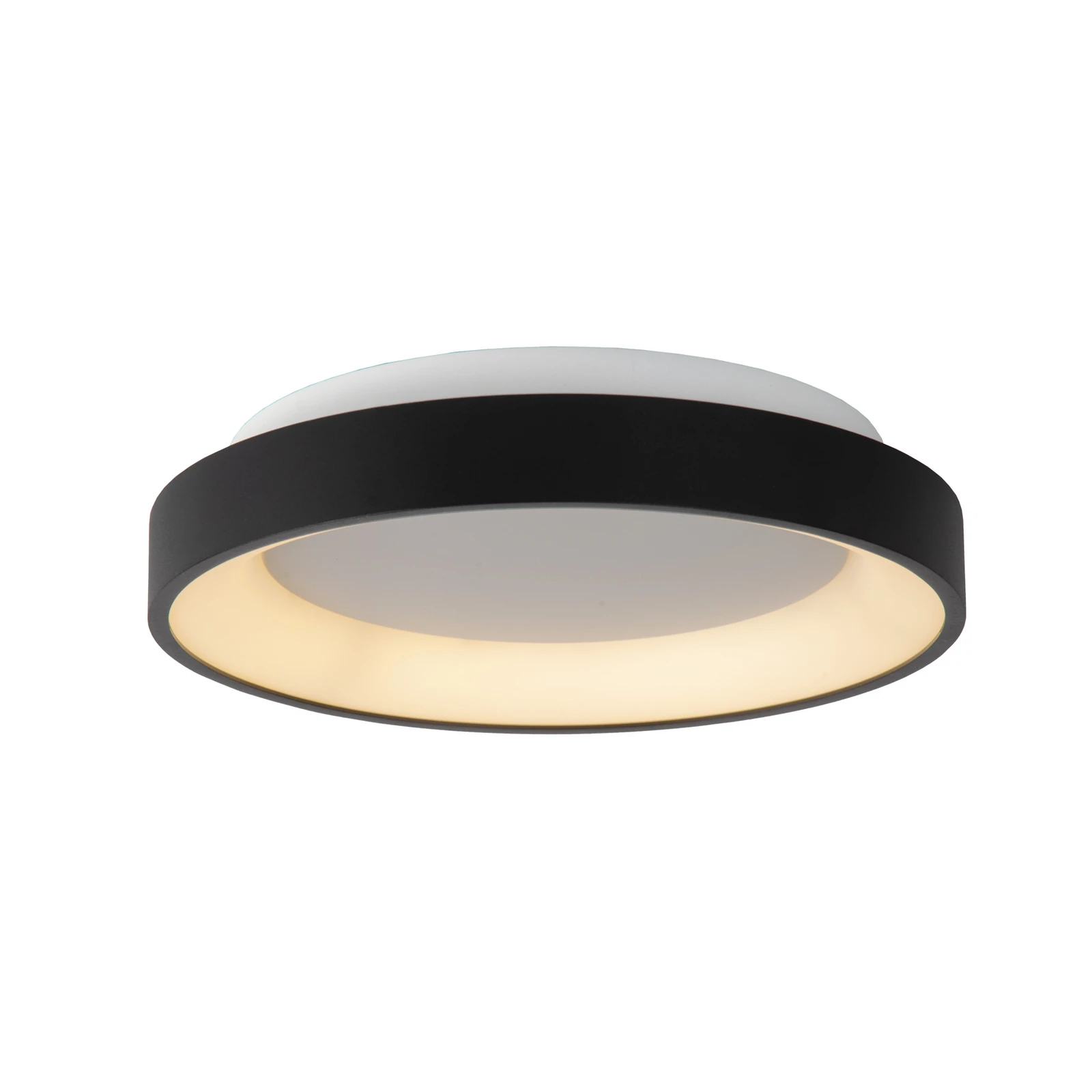 Candeeiro de teto Vidal LED, preto, Ø 28 cm, regulável, acrílico