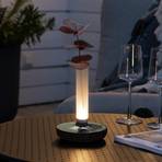 LED galda lampa Biarritz IP54, uzlādējams akumulators, CCT, sudraba krāsā