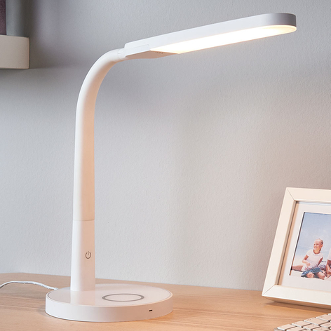 Lampe De Bureau Led Blanche Maily Port Usb Luminaire Fr