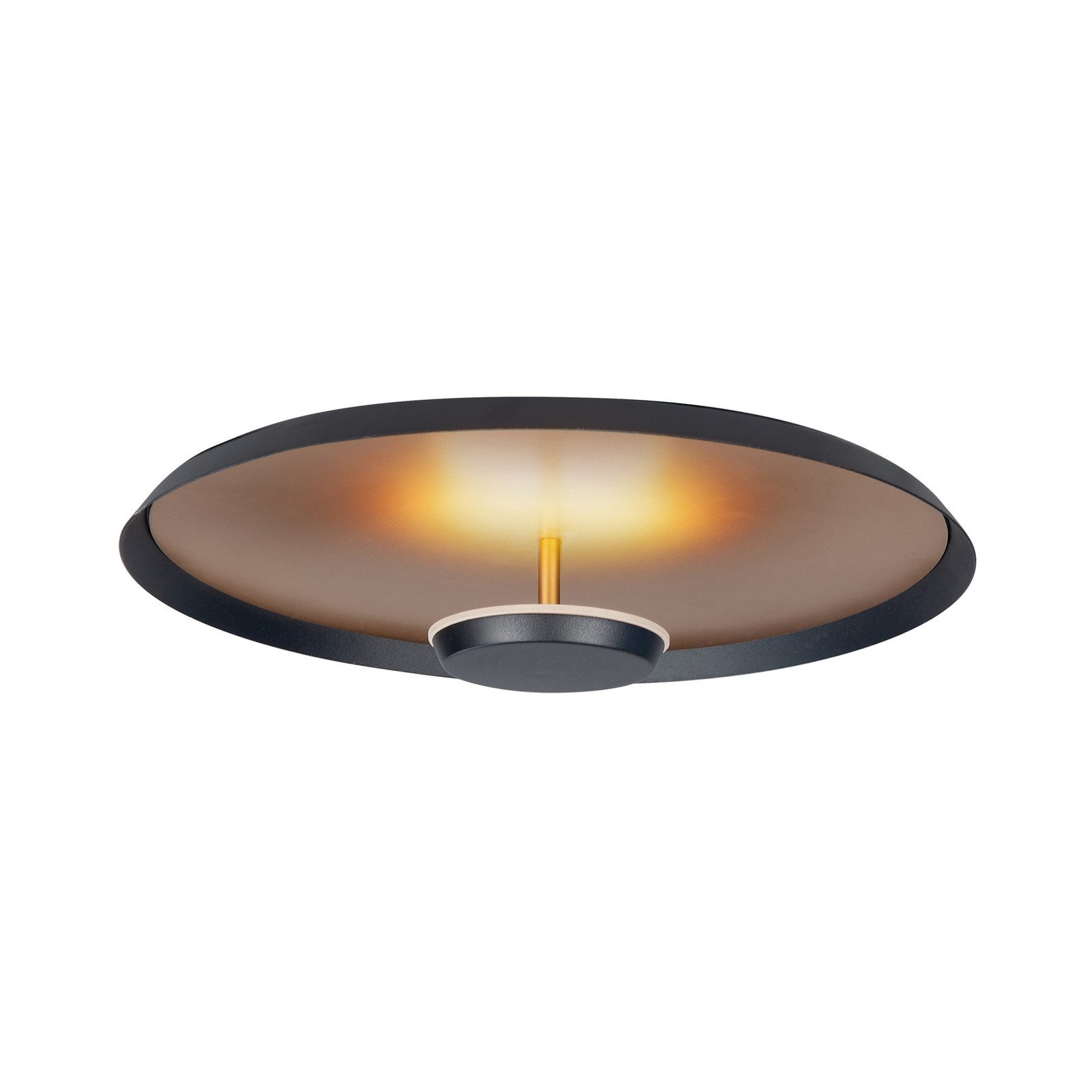 HighLight Plafonieră LED Oro Ø 45 cm negru / auriu metal dimabil - Camera de zi / sufragerie - modern - negru auriu