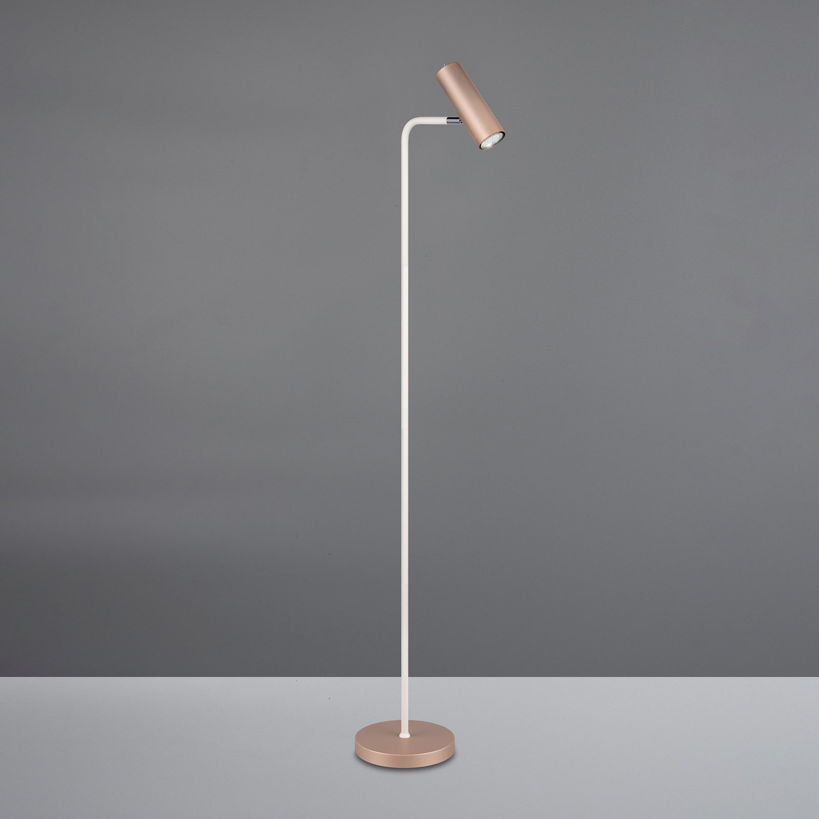 Golvlampa Marley, brun/ljusgrå, höjd 151 cm, metall