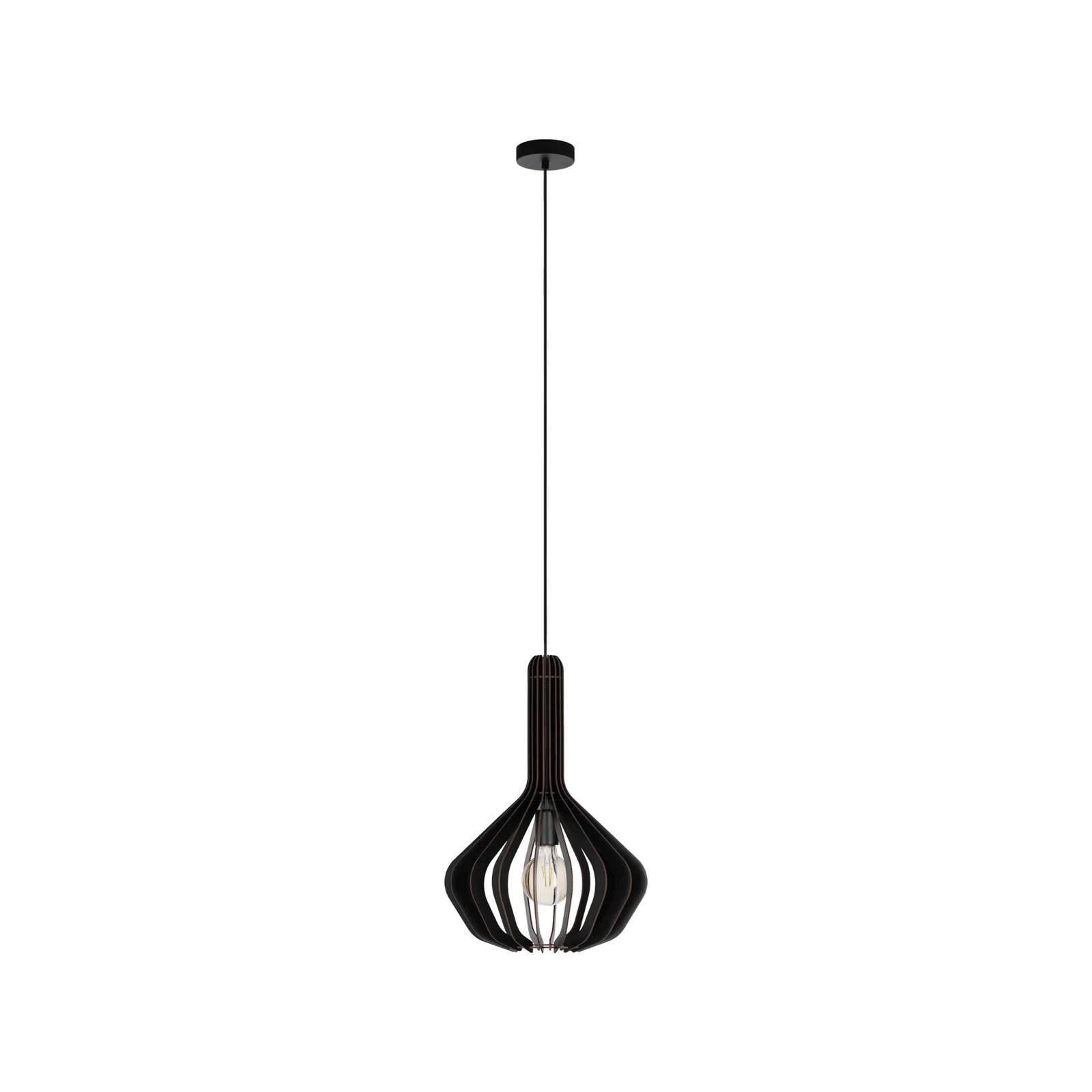 Závěsné světlo Velasco v černé barvě, Ø 38 cm