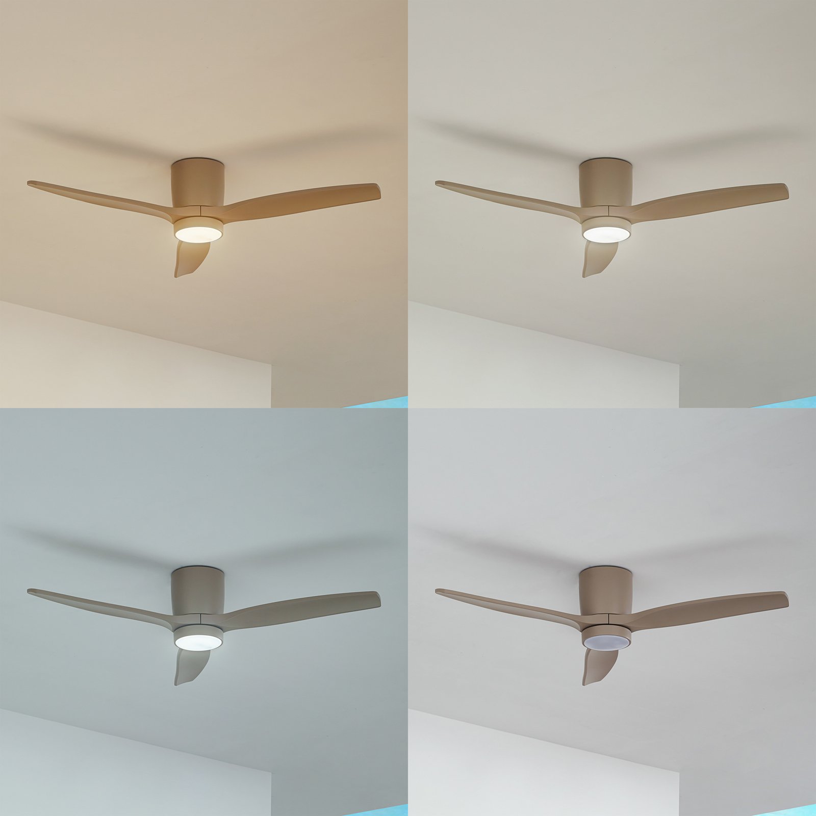 Sorin LED Draußen Deckenventilator Beige - Lucande