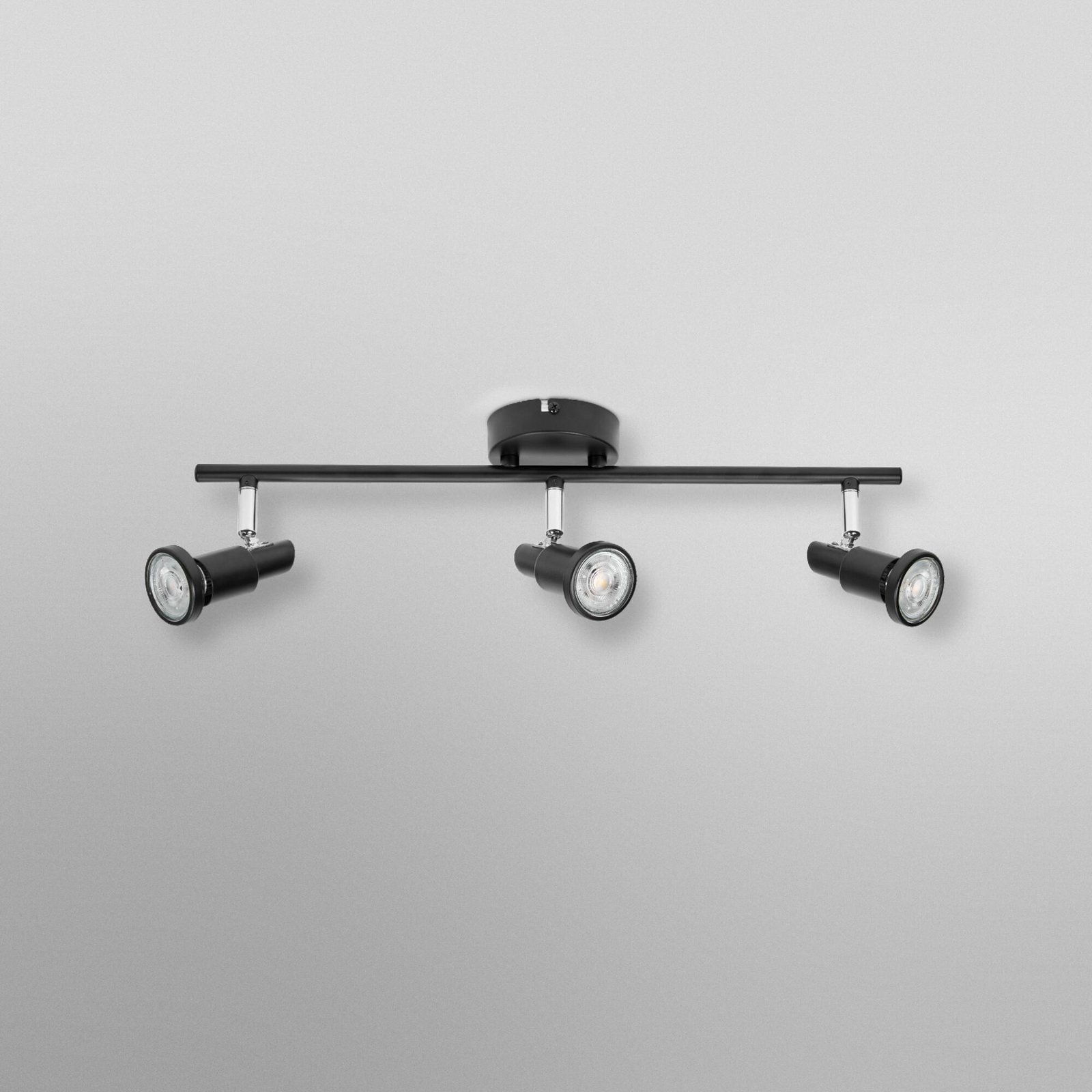 OSRAM Deckenstrahler, schwarz 3-flg. Metall GU10-LED 927 dim